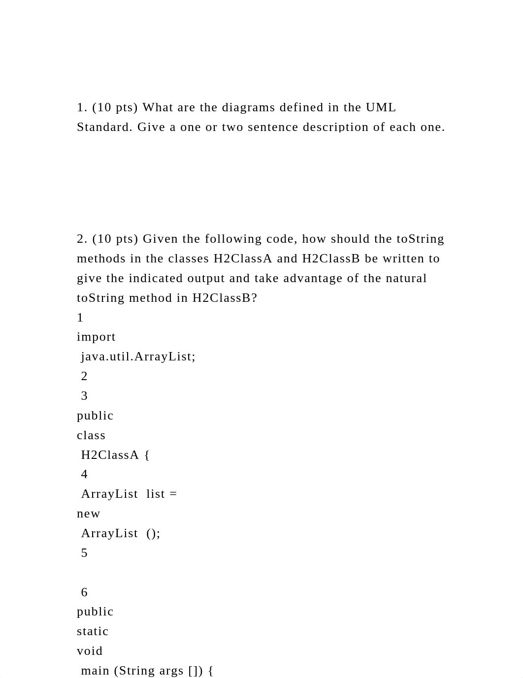 1. (10 pts) What are the diagrams defined in the UML Standard. Giv.docx_dh5rp1j4nz1_page2