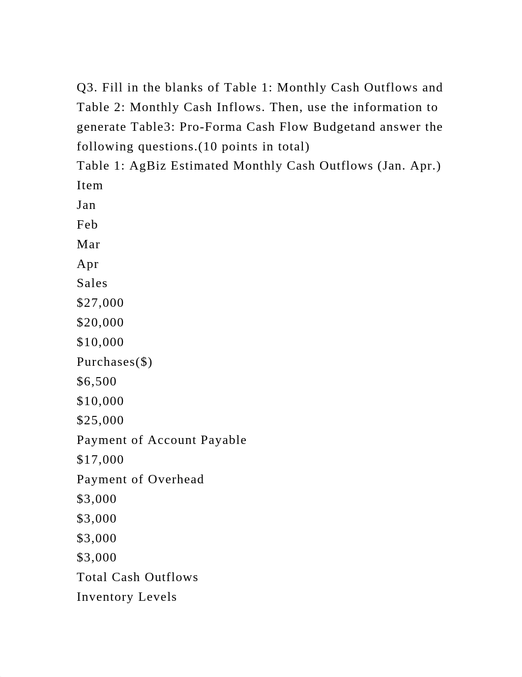 Q3. Fill in the blanks of Table 1 Monthly Cash Outflows and Table 2.docx_dh65a6ewbmj_page2