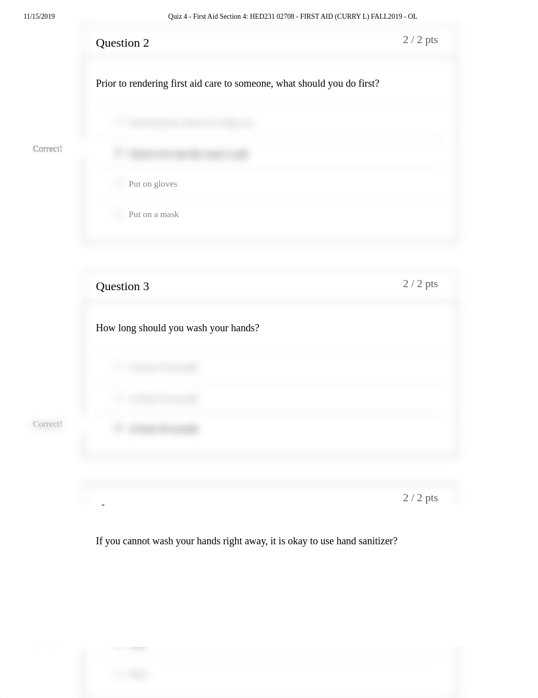 Quiz 4 - First Aid Section 4_ HED231 02708 - FIRST AID (CURRY L) FALL2019 - OL.pdf_dh6bok52zo9_page2