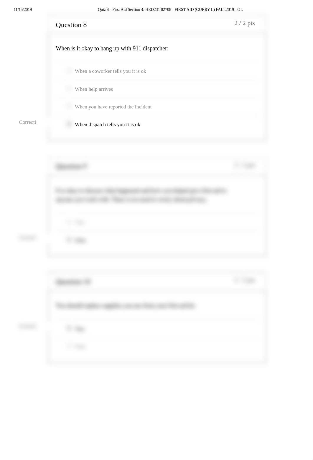Quiz 4 - First Aid Section 4_ HED231 02708 - FIRST AID (CURRY L) FALL2019 - OL.pdf_dh6bok52zo9_page4