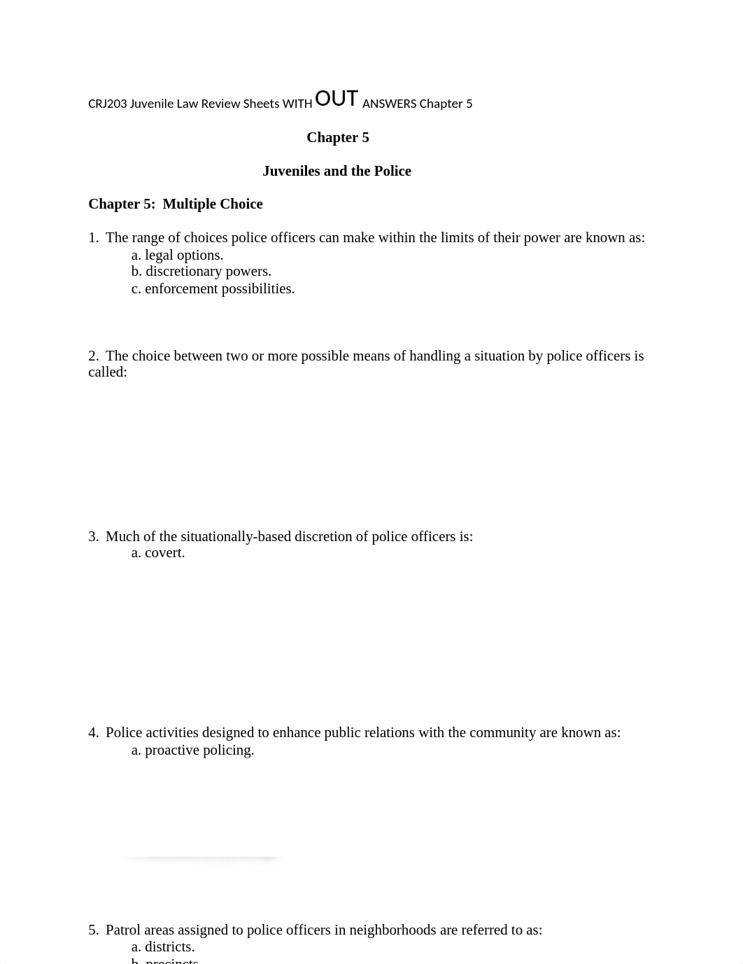 CRJ203 Juvenile Law Review Sheets WITH OUT ANSWERS Chapter 5 (2).docx_dh6lgx2fqga_page1