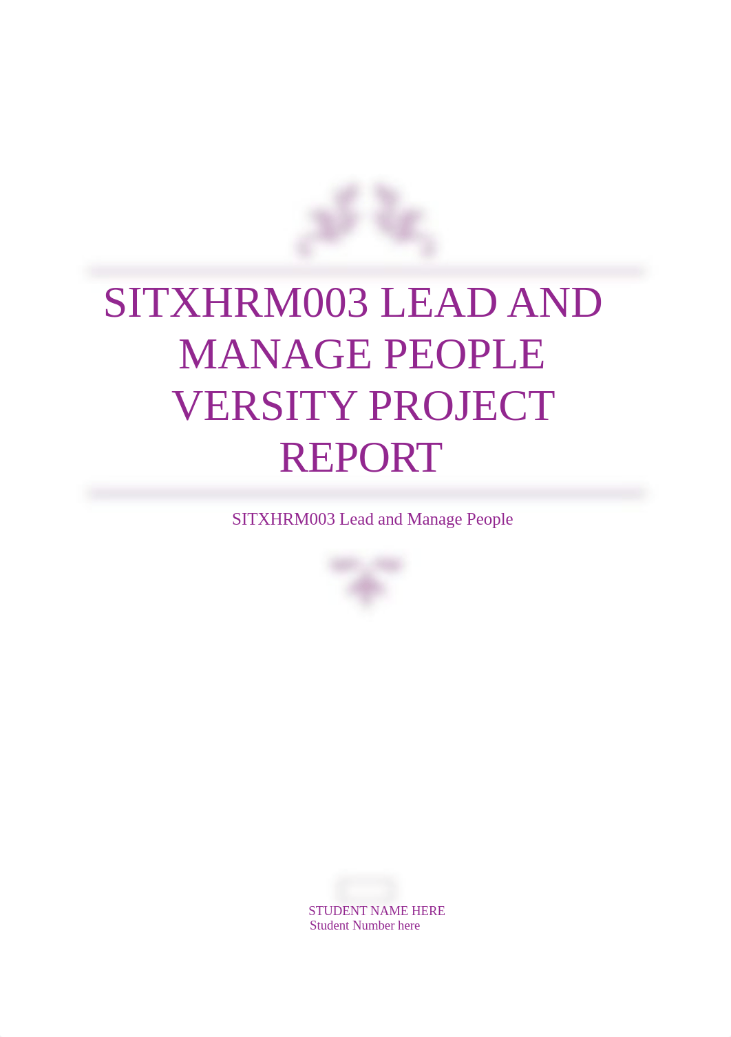 SITXHRM003_Assessment3 Project Presentation_Assessment3 Template - Diversity Project Report (4).docx_dh6si256y0q_page1