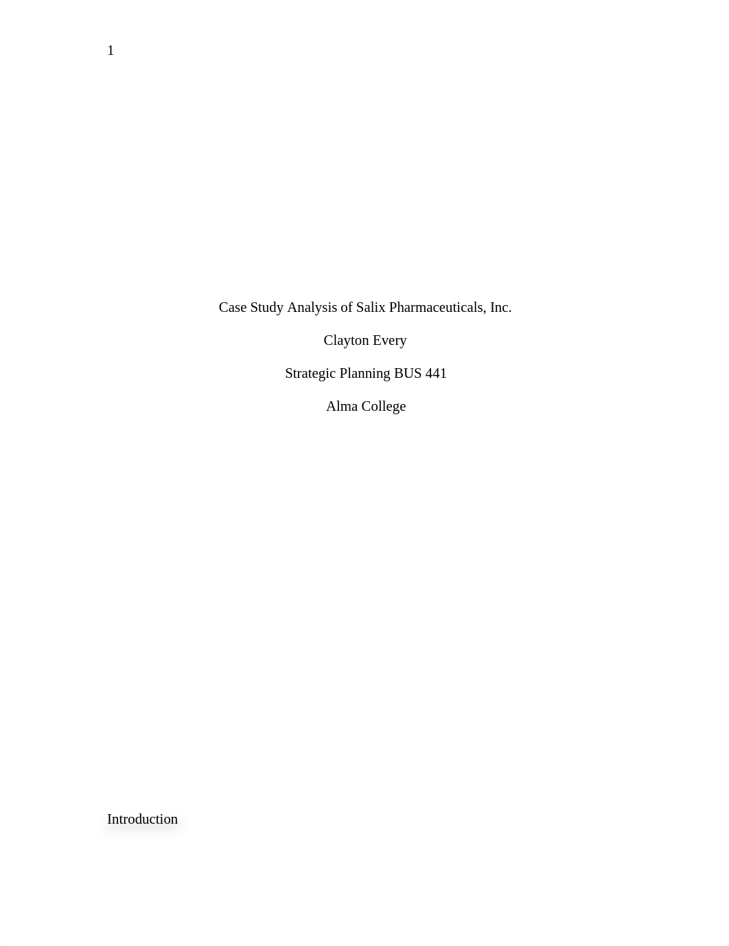 Case Study Analysis of Salix Pharmaceuticals, Inc. - Strategic Planning - BUS 441_dh6x24mrwm4_page1