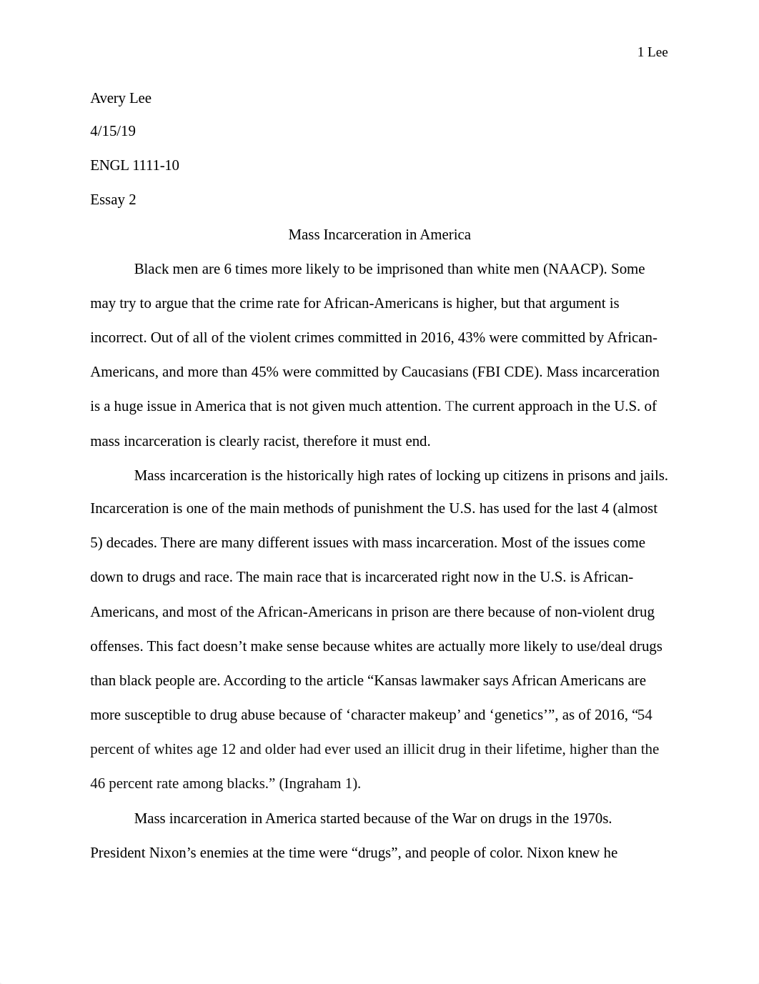 Mass incarceration essay #2, Avery lee.docx_dh7bne4zm5s_page1