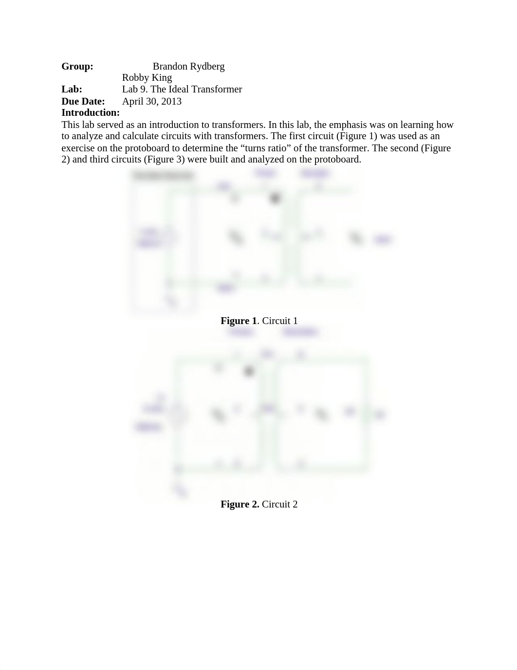 Lab Report 9- The Ideal Transformer_dh7j7bd87ao_page1