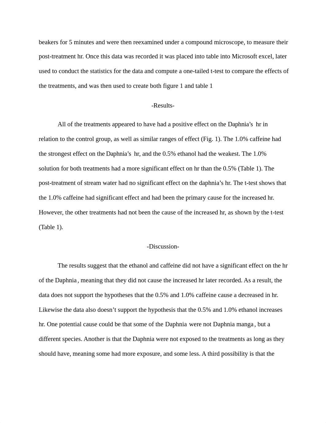 Effect of Ethanol and Caffeine on Heart rates in Daphnia Lab Report Rough Draft.docx_dh7uxdzxcuh_page2