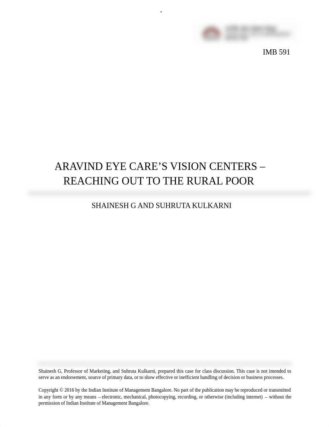 Aravind Eye Cares Vision Centers - Reaching Out to the Rural Poor.pdf_dh86rj04vhv_page1