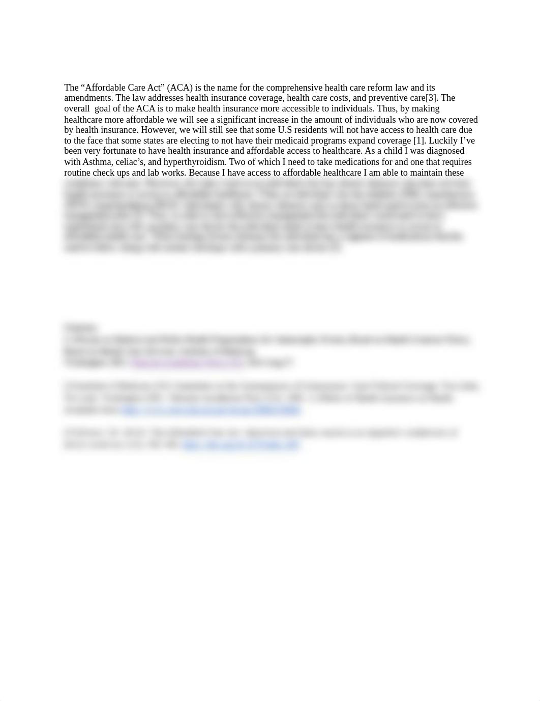 The "Affordable Care Act" (ACA) is the name for the comprehensive health care reform law and its ame_dh8iftxt22d_page1