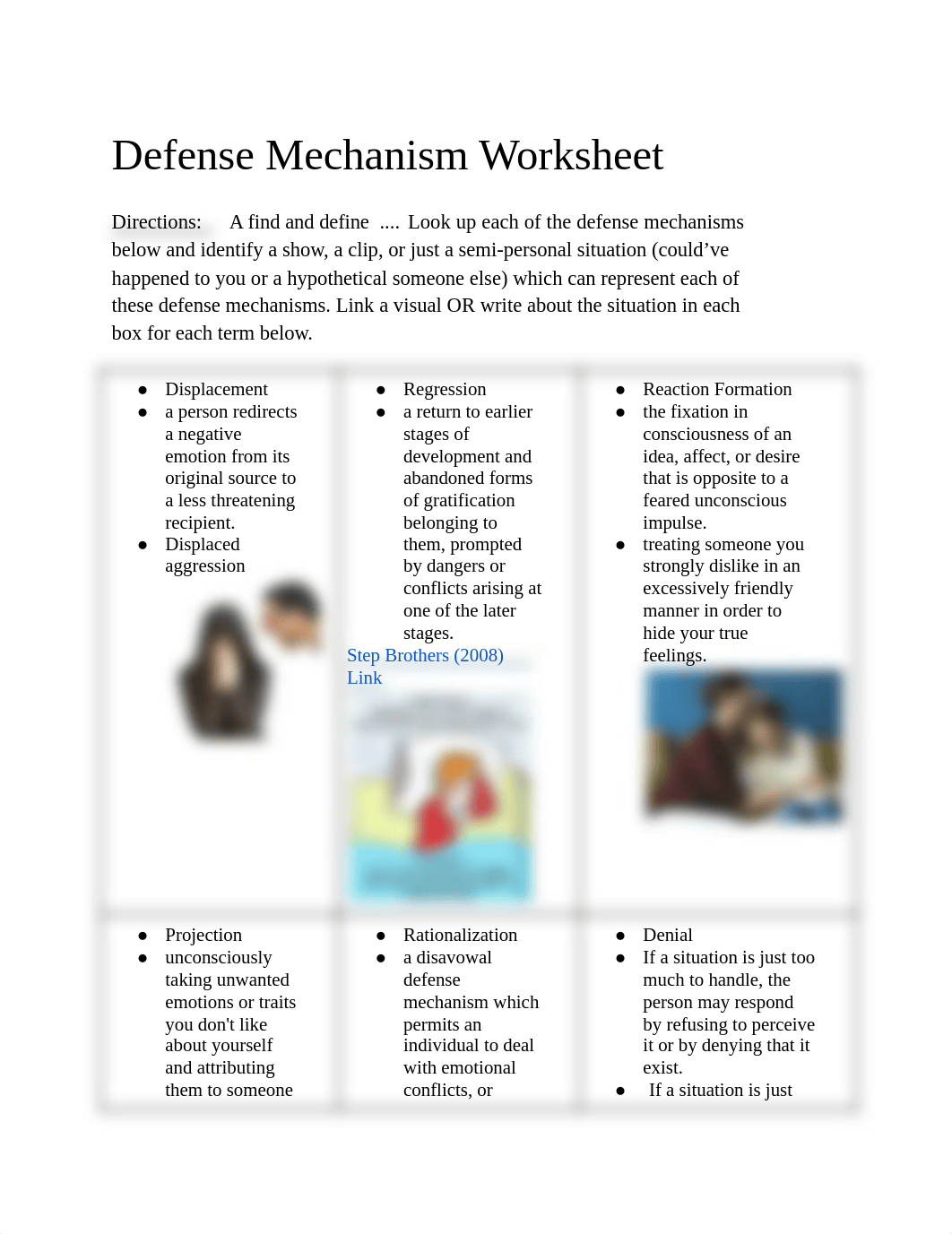 Azurine Chang - STU Practice_ Defense Mechanism Worksheet .pdf_dh8kprioskn_page1