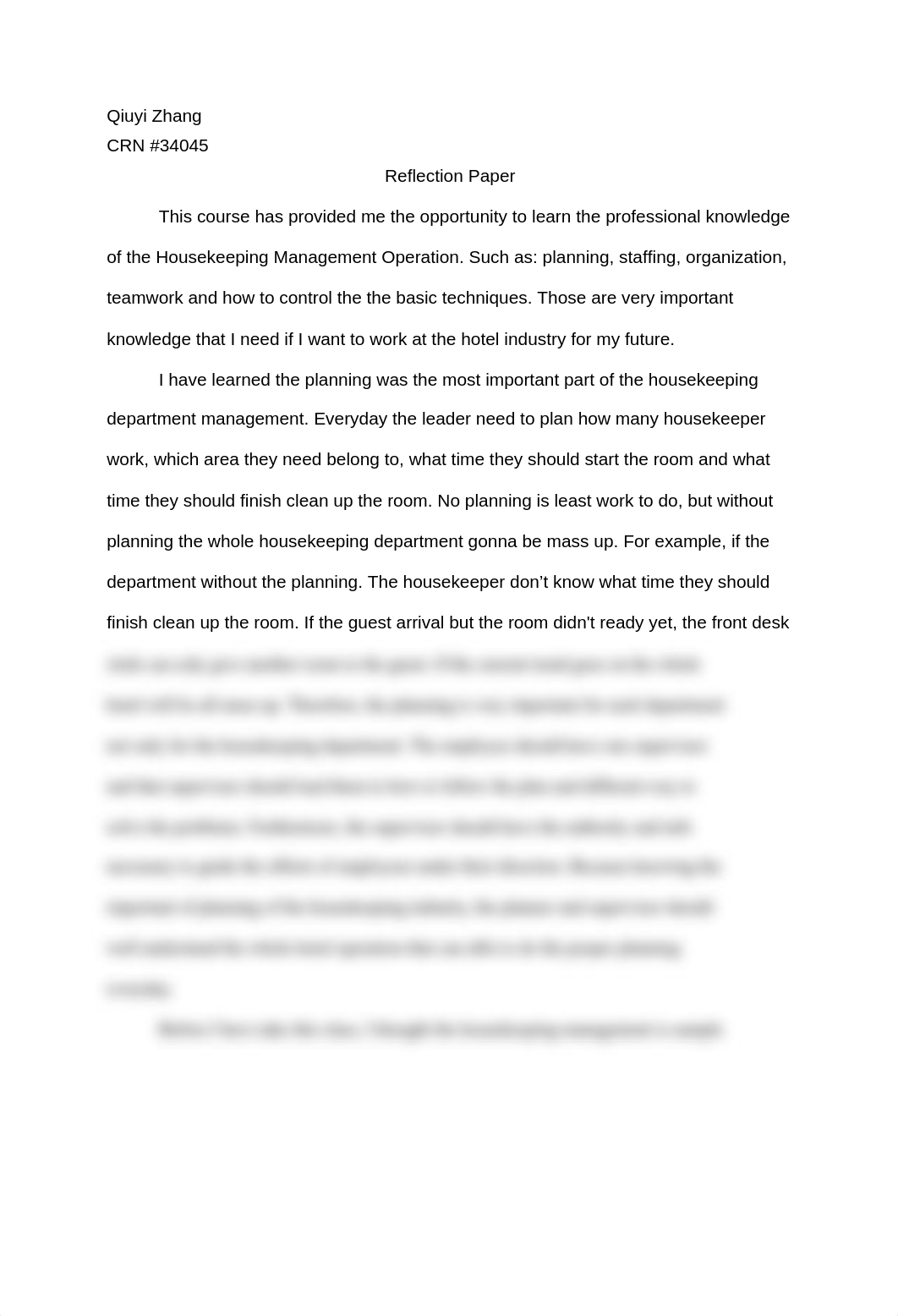 Housekeeping Reflection Paper.docx_dh8wjmmo3al_page1