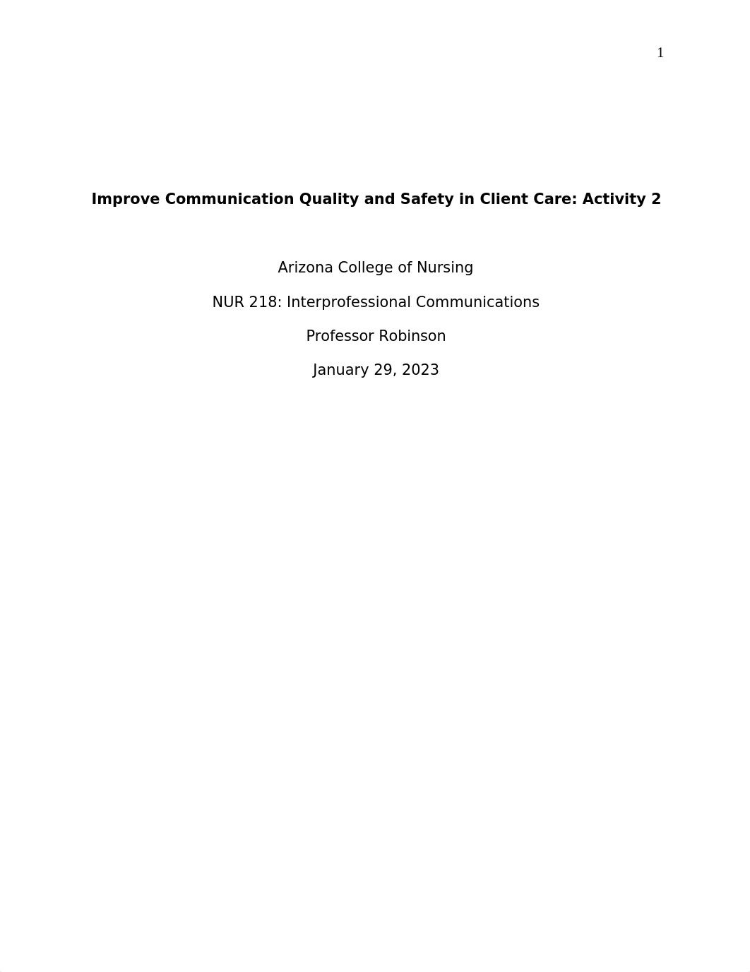 MODULE 2 Improve Communication Quality and Safety in Client Care- Activity 2.docx_dh91fg7o218_page1