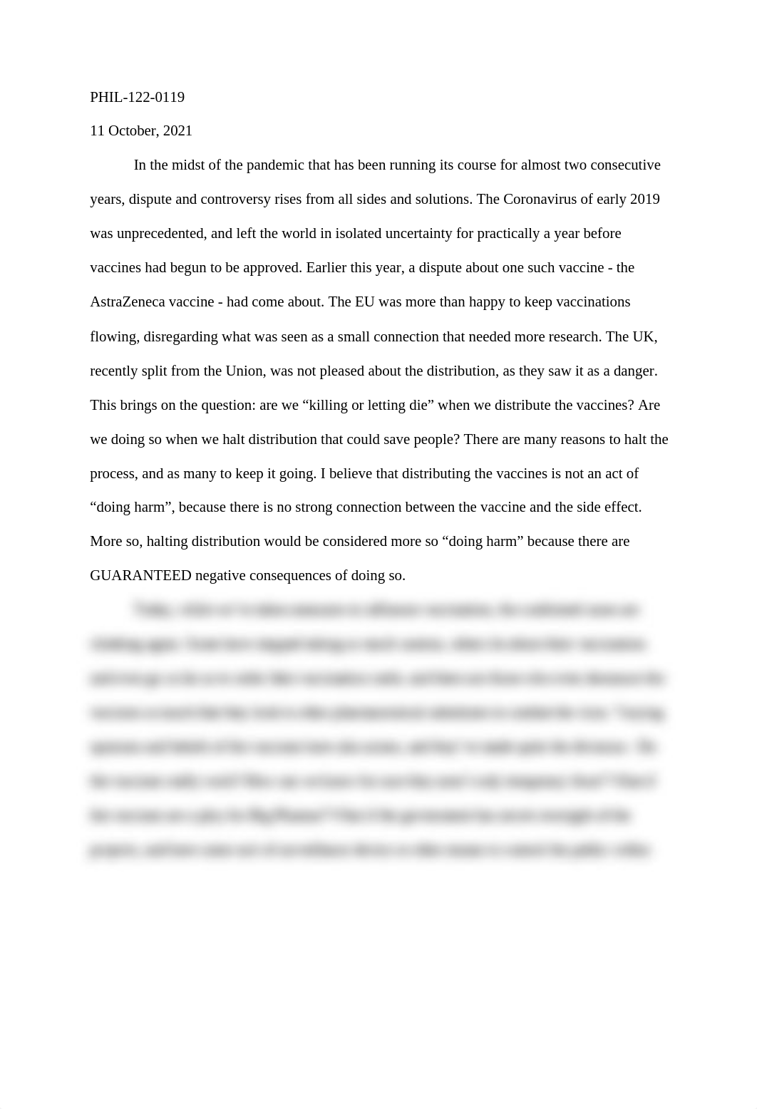 Contemporary Moral Issues Paper_ COVID-19 Halting Vaccine Distribution - Raven Figeuroa.docx_dh98gk5p94d_page1