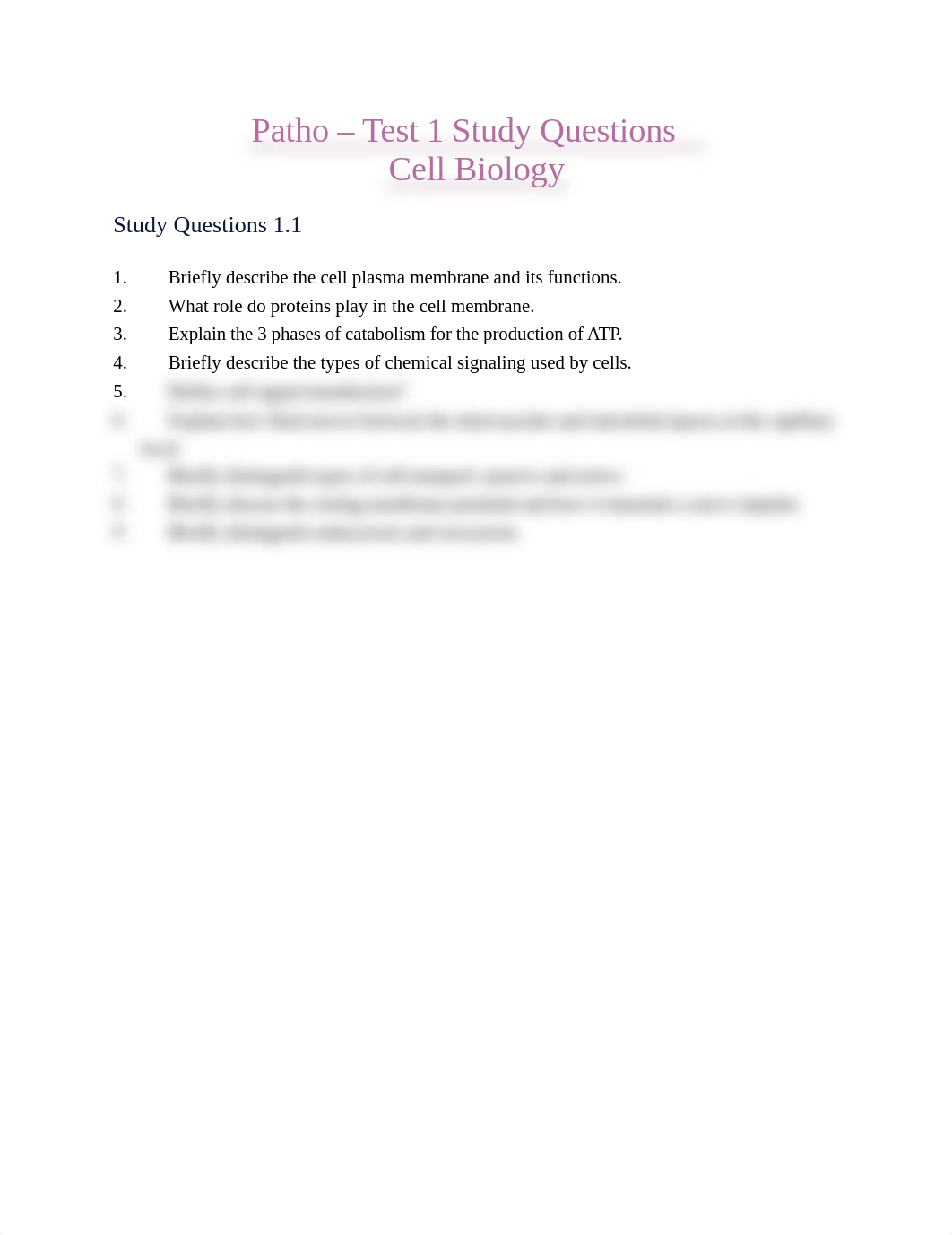 Patho - Test 1 Questions - Cell Biology.docx_dhaa9nz89xr_page1