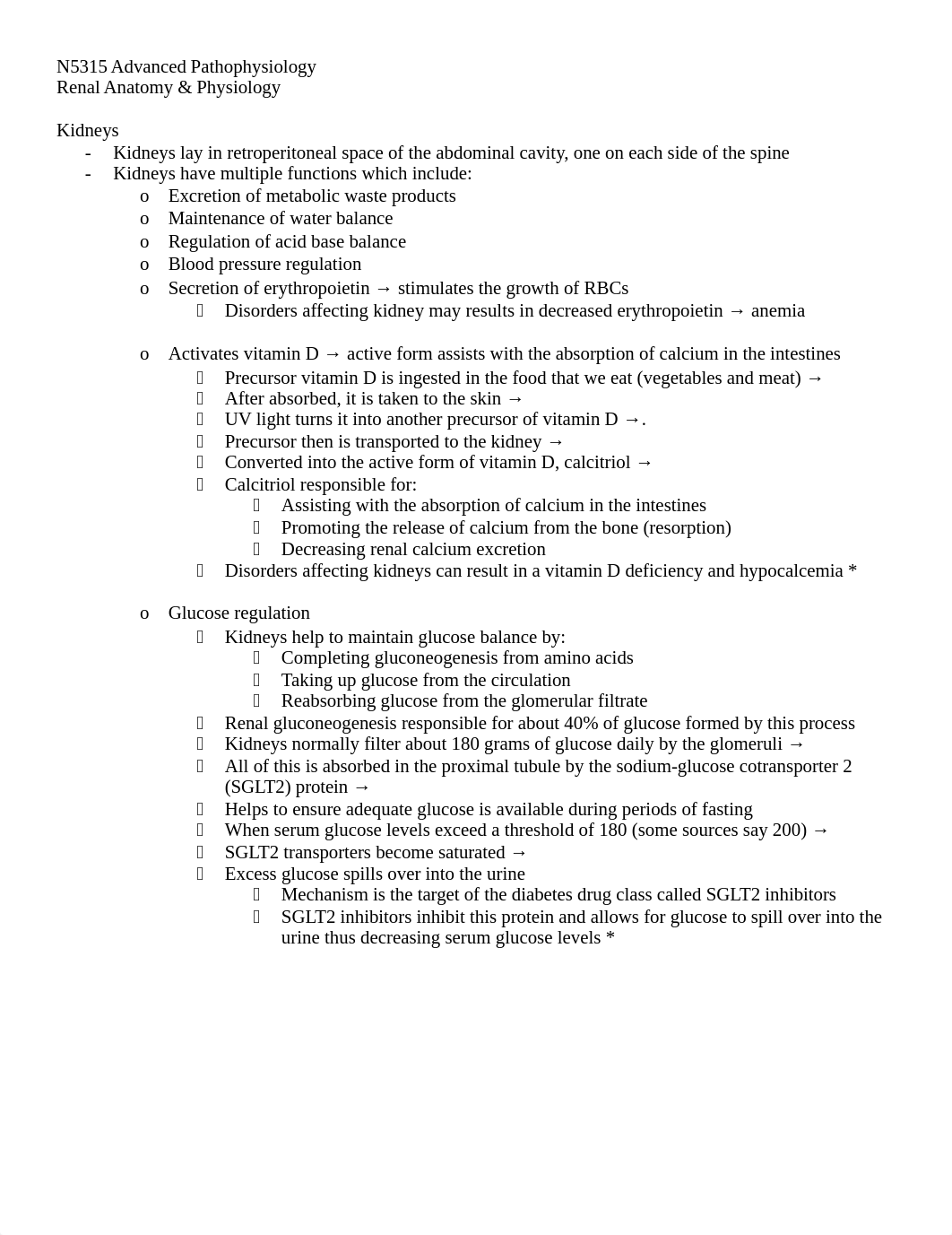 N5315 M10 Advanced Pathophysiology - Renal Anatomy & Physiology .docx_dhamb43o5s7_page1