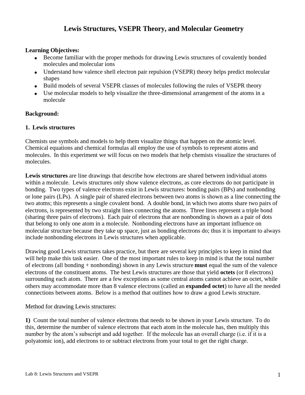 Lab 8 Lewis Structures and VSEPR.pdf_dhb1twr7l8k_page1