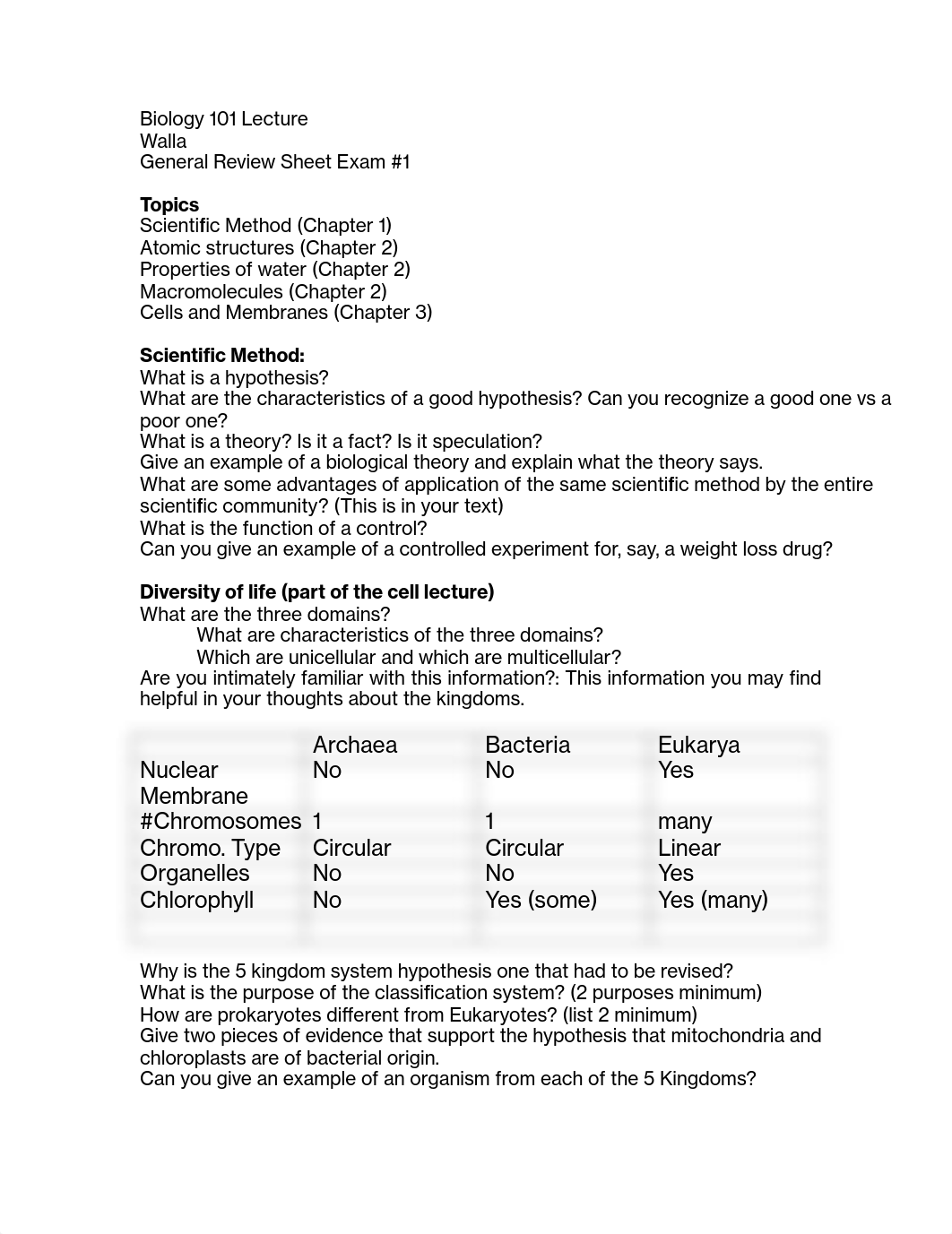 Review Exam 1 Biology 101 Spg 2011_dhb7vc4mjvc_page1