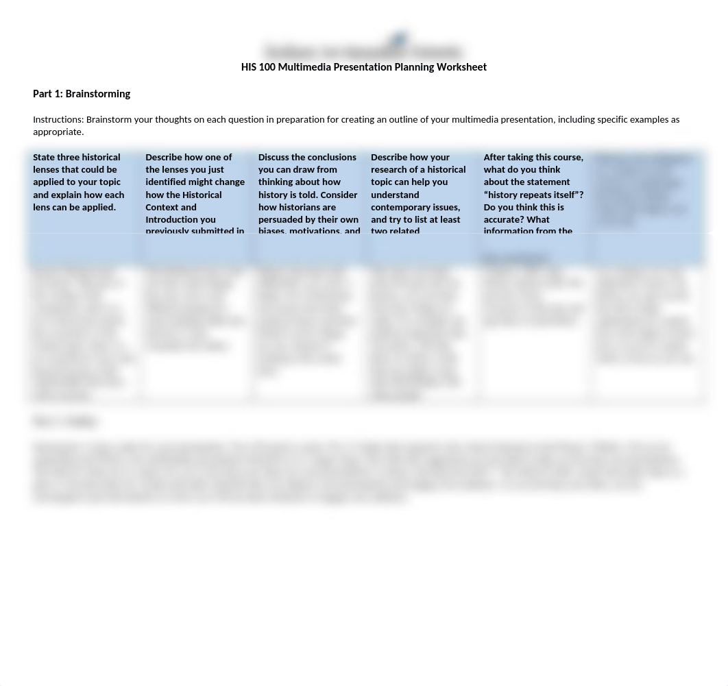 HIS 100 Multimedia Presentation Planning Worksheet.docx_dhbdcd1qj6g_page1