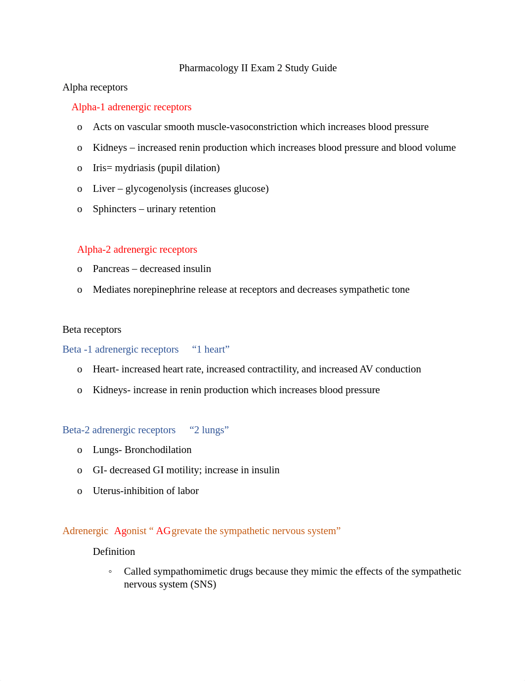 Pharmacology II Exam 2 Study Guide .docx_dhbfsos1d8f_page1