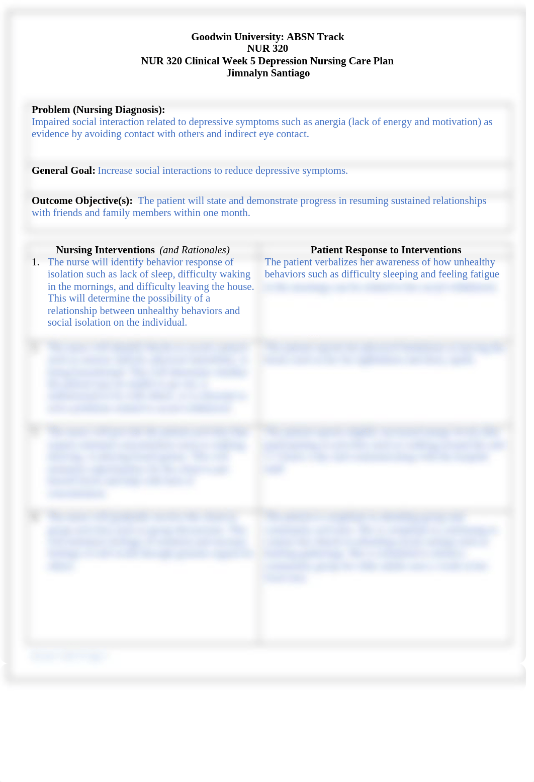 NUR 320 Clinical Week 5 Depression Care Plan.docx_dhbkby6akup_page1