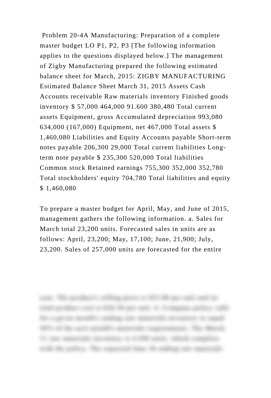 Problem 20-4A Manufacturing Preparation of a complete master budget .docx_dhbpyqztje2_page2