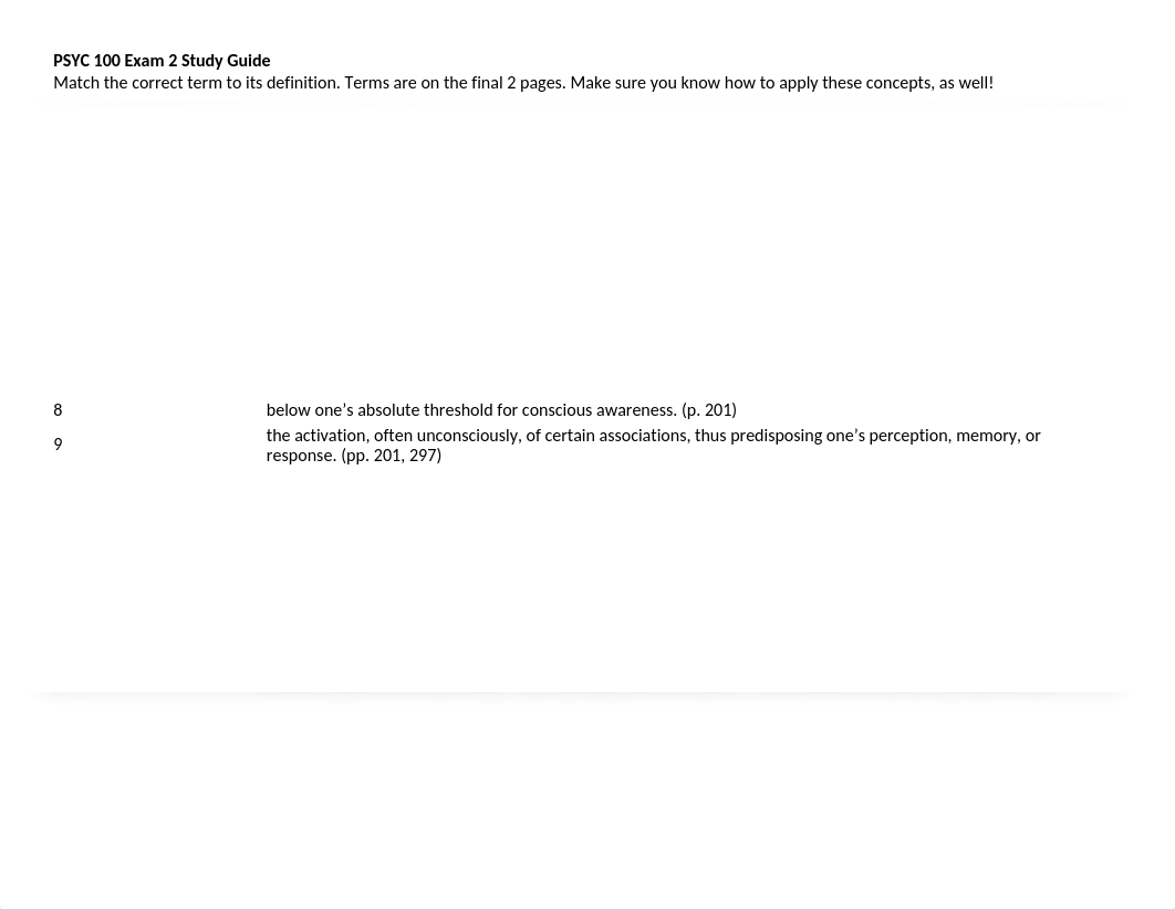 PSYC 100 Exam 2 Study Guide.docx_dhbw80yetiy_page1