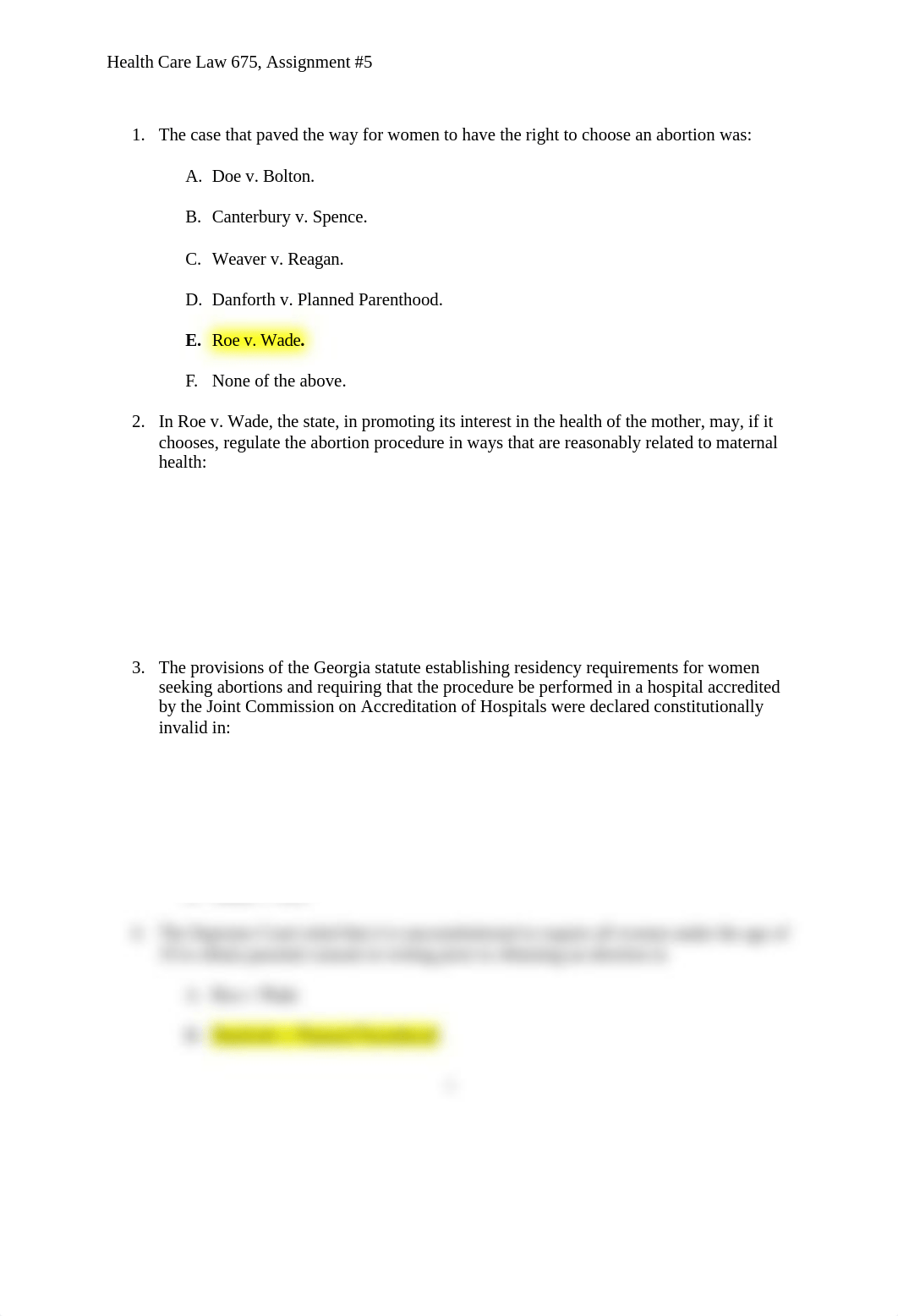 Health Care Law 675, Assignment #5.docx_dhbwyd85diq_page1