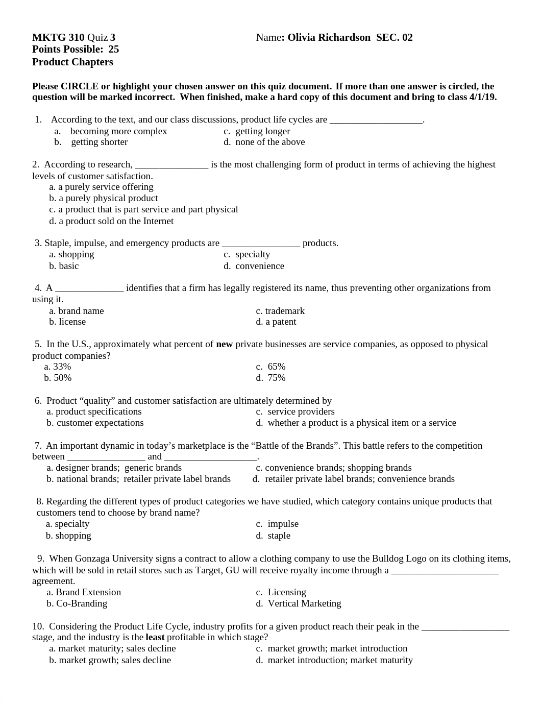 MKT 310 Quiz 3 Product S. 19.doc_dhcfof4ri6j_page1