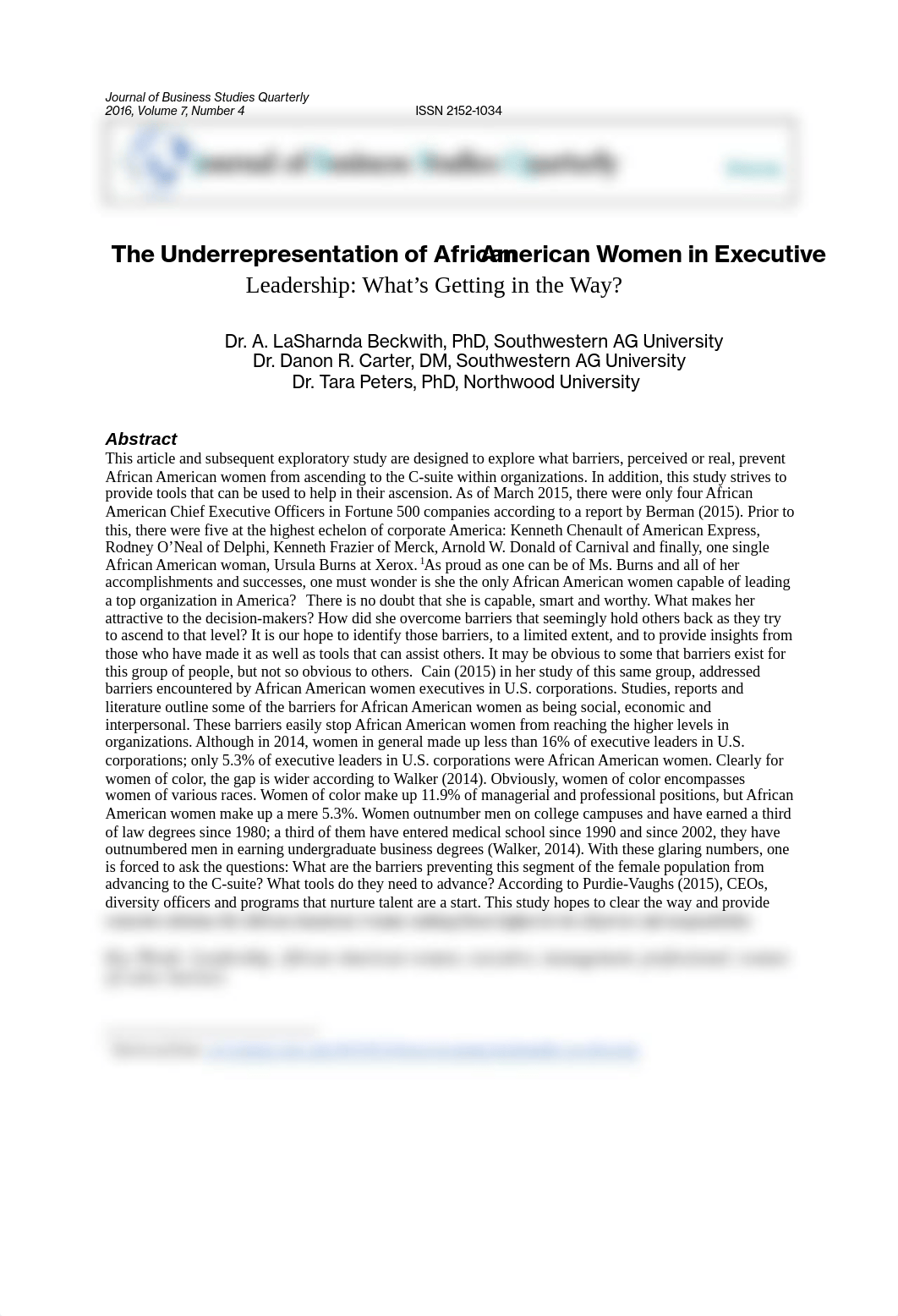 JBSQ_2016_The underrepresentation of African-American women in executive leadership_What's getting i_dhci08rizqy_page1