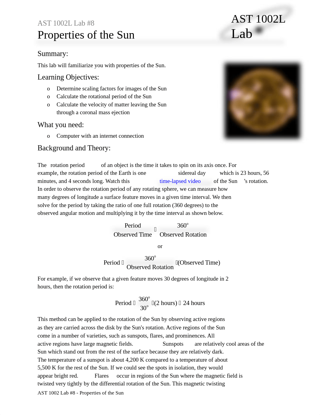 LAB 8 - Properties of the Sun.pdf_dhdgvfwlmd6_page1