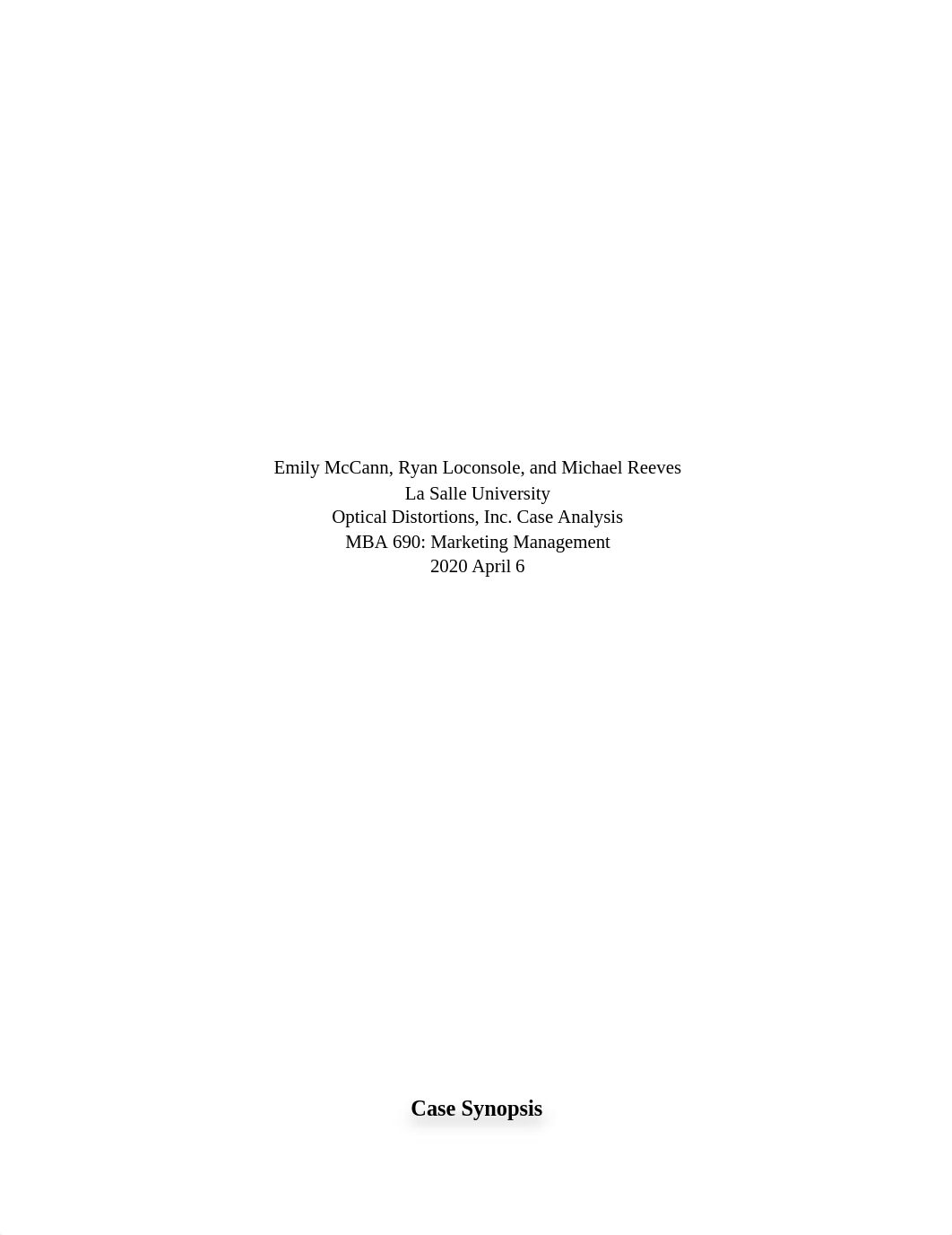 Optical Distortions, Inc. Case Analysis - McCann, Reeves, Loconsole .docx_dhdut9kwhmj_page1