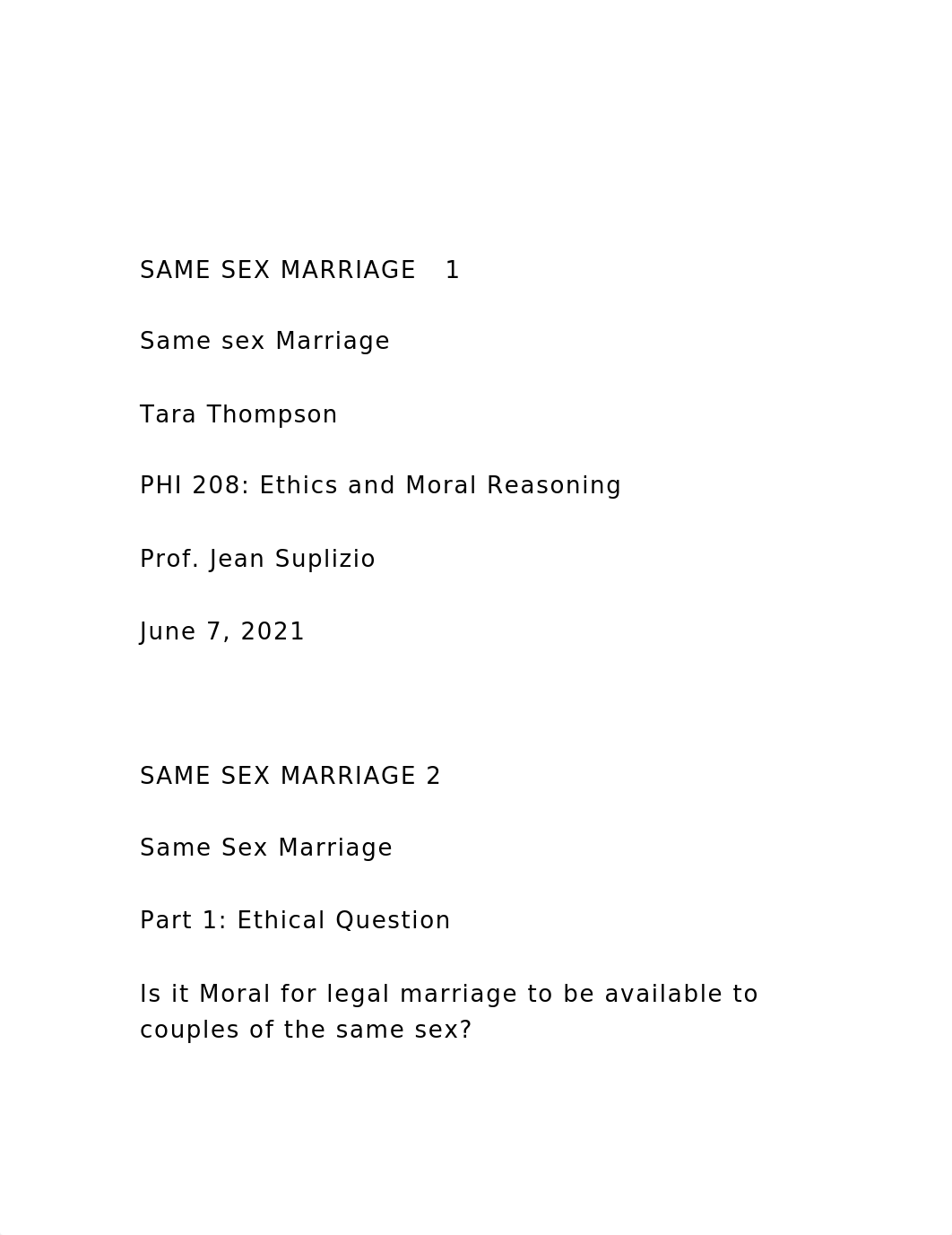 SAME SEX MARRIAGE   1 Same sex Marriage Tara Thompson .docx_dhe73t2lp50_page2