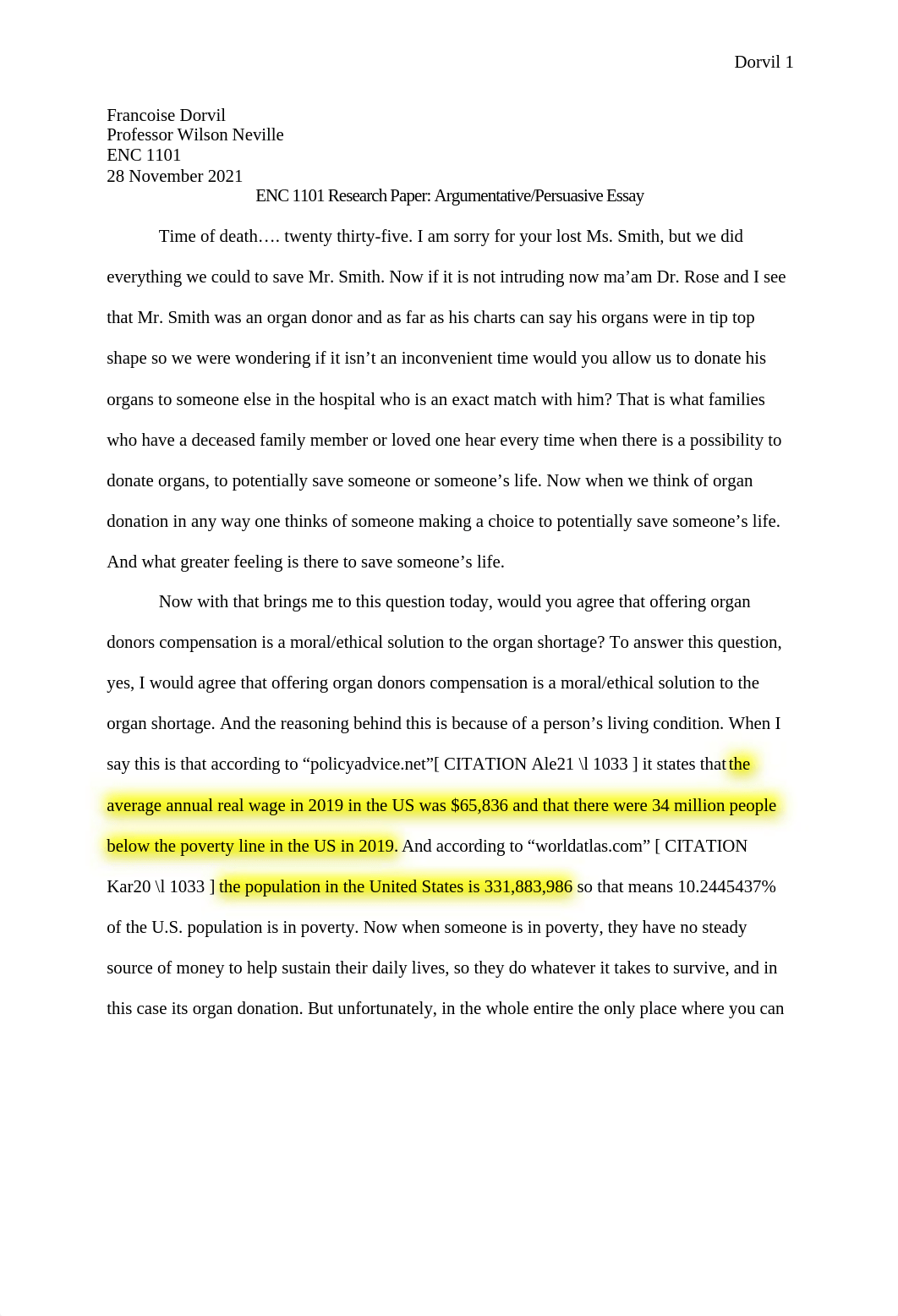 ENC1101 RESEARCH PAPER - ARGUMENTATIVE, PERSUASIVE ESSAY.docx_dheeacfzthe_page1