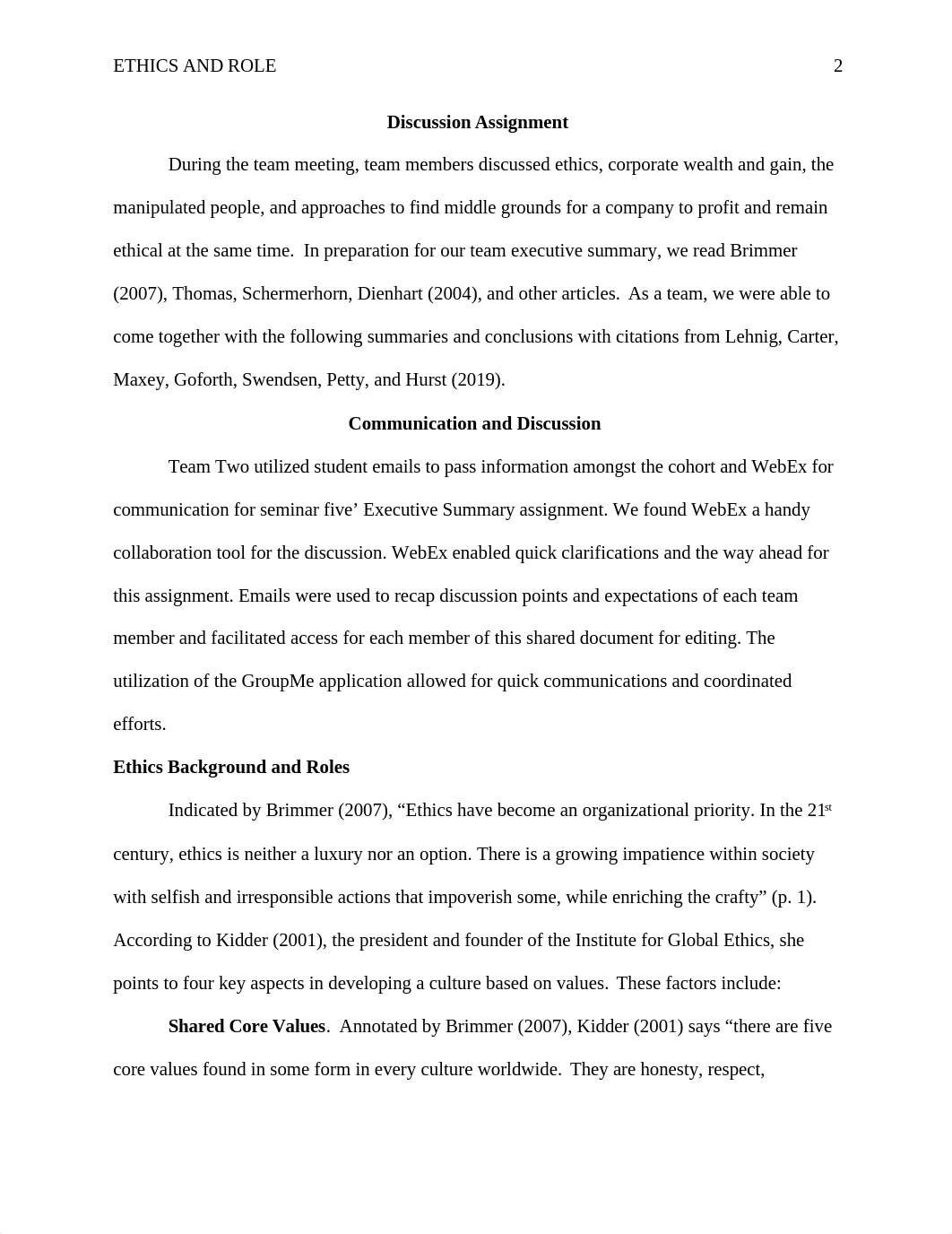 GSL-610 WEEK FOUR - TEAM TWO EXECSUM - ETHICS AND ROLES_final.docx_dhetykohywg_page2