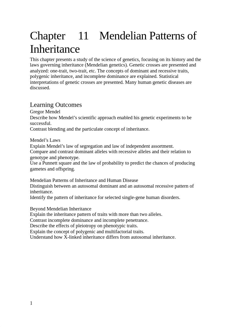 Chapter 11  Mendelian Patterns of Inheritance Objectives and Outline.docx_dheu5wjuvhy_page1