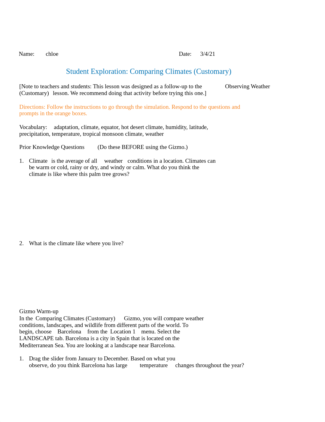 Chloe Crawford - ComparingClimatesCSE.docx_dhfruqgp33w_page1