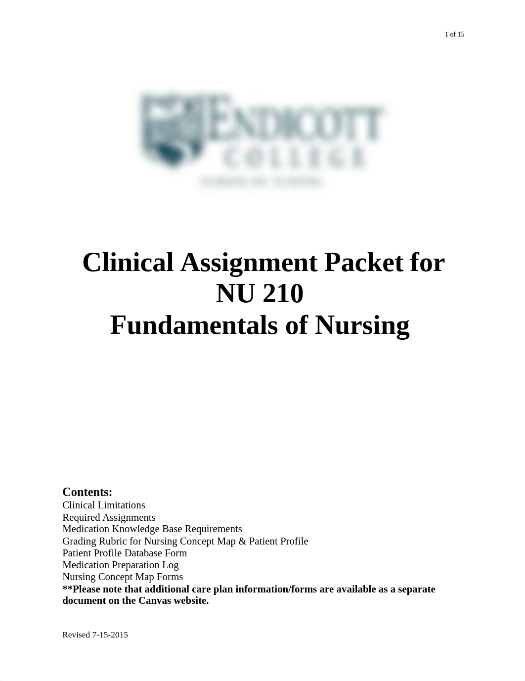 Fundamentals of Nursing Clinical Paperwork Care Map (7).doc_dhgacx7g1hj_page1