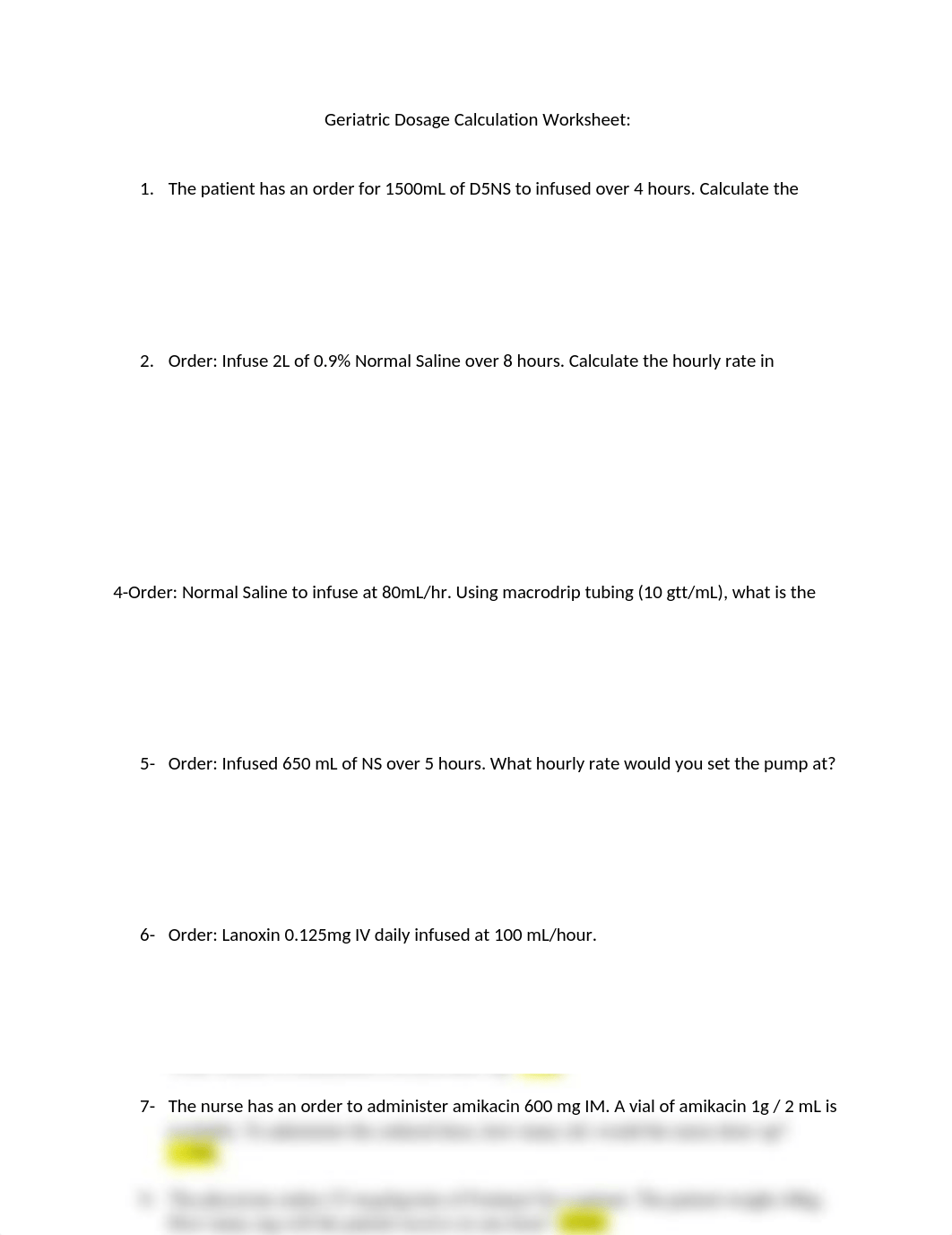 WK 10 Geriatric Dosage Calculation Worksheet (1).docx_dhgcbssm4jv_page1