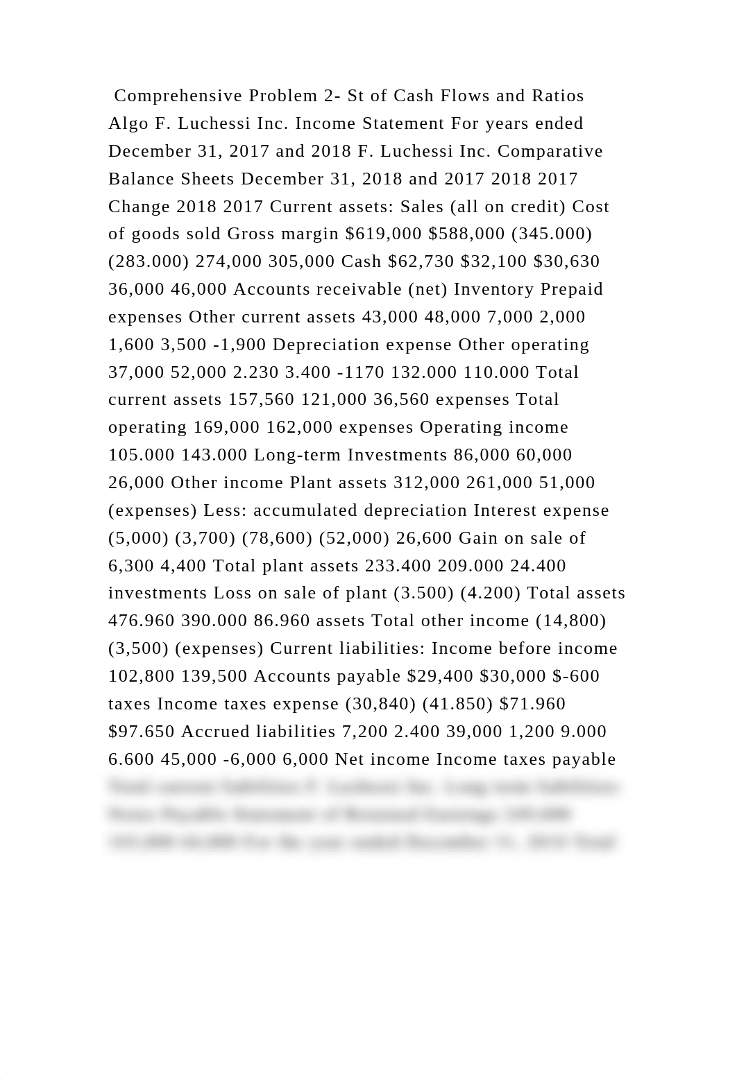 Comprehensive Problem 2- St of Cash Flows and Ratios Algo F. Luchessi.docx_dhgdkma7j3c_page1