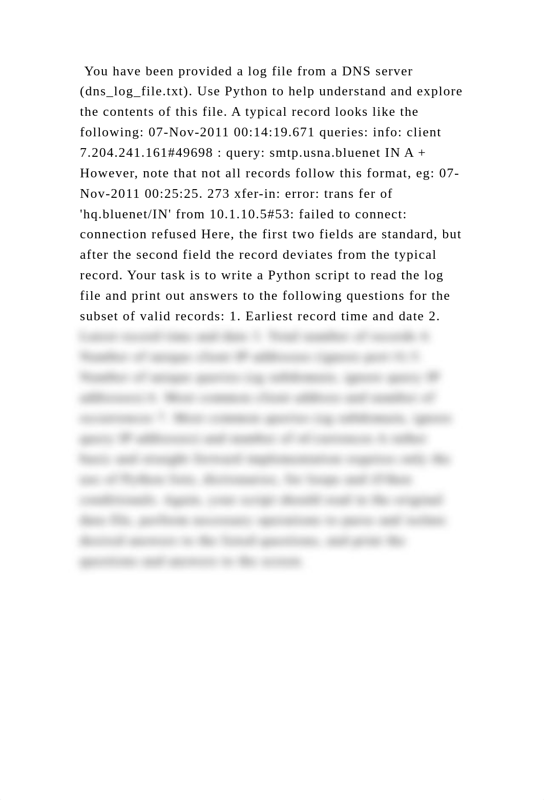 You have been provided a log file from a DNS server (dns_log_file.txt.docx_dhgn5jvwm8n_page2