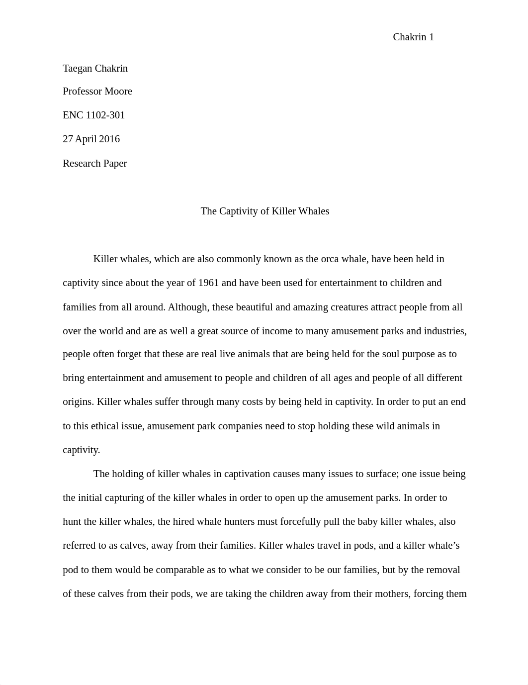 research paper-Captivity of Killer Whales_dhgvx1c3u2a_page1