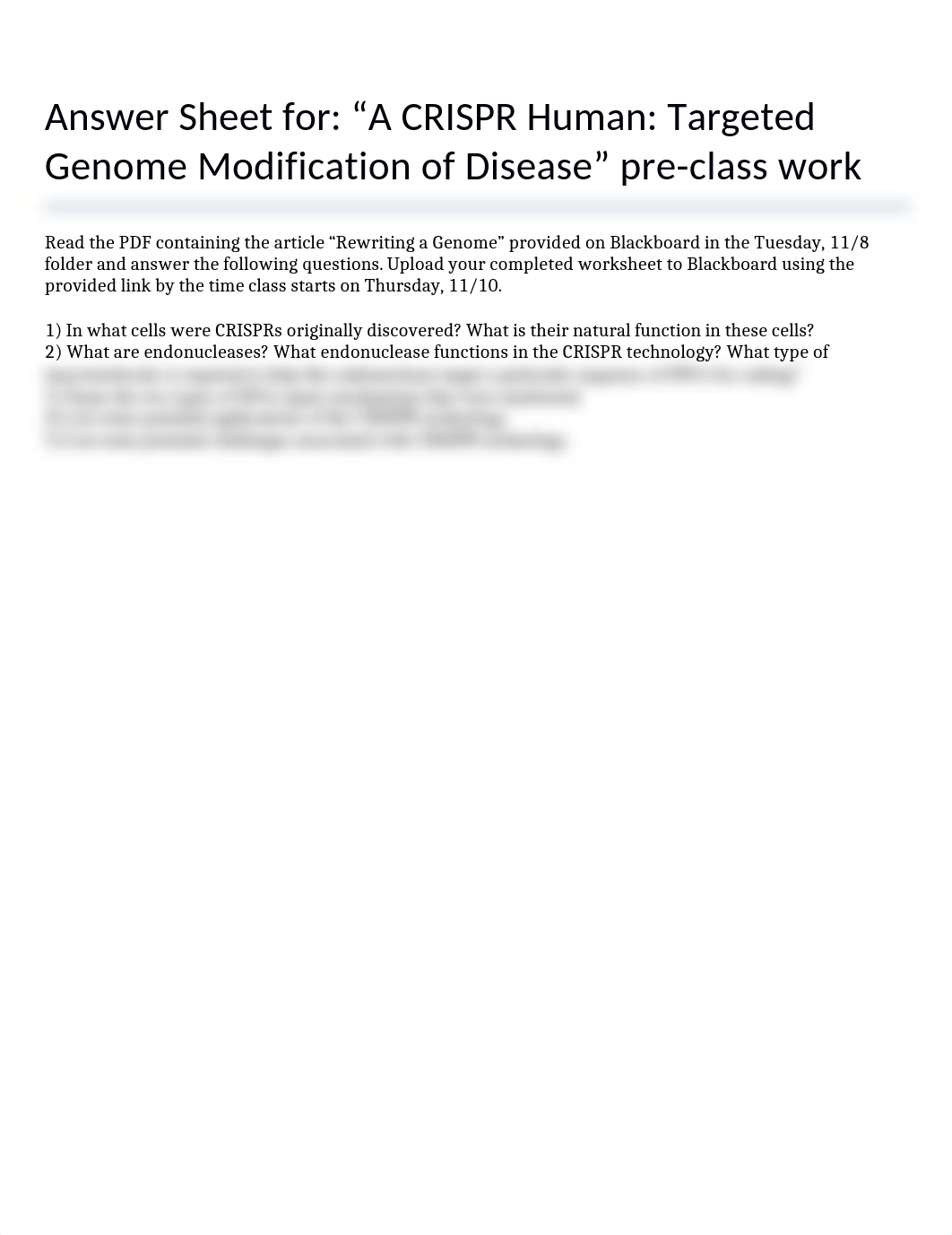 CRISPR Human Pre-Class Answer Sheet.docx_dhhcz0qzk7x_page1