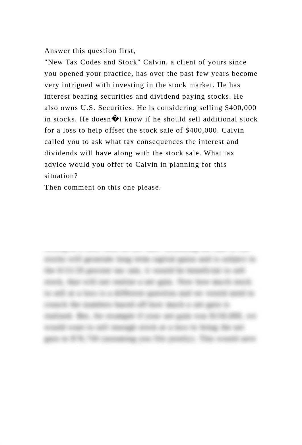 Answer this question first,New Tax Codes and Stock Calvin, a cli.docx_dhhw2l82ake_page2