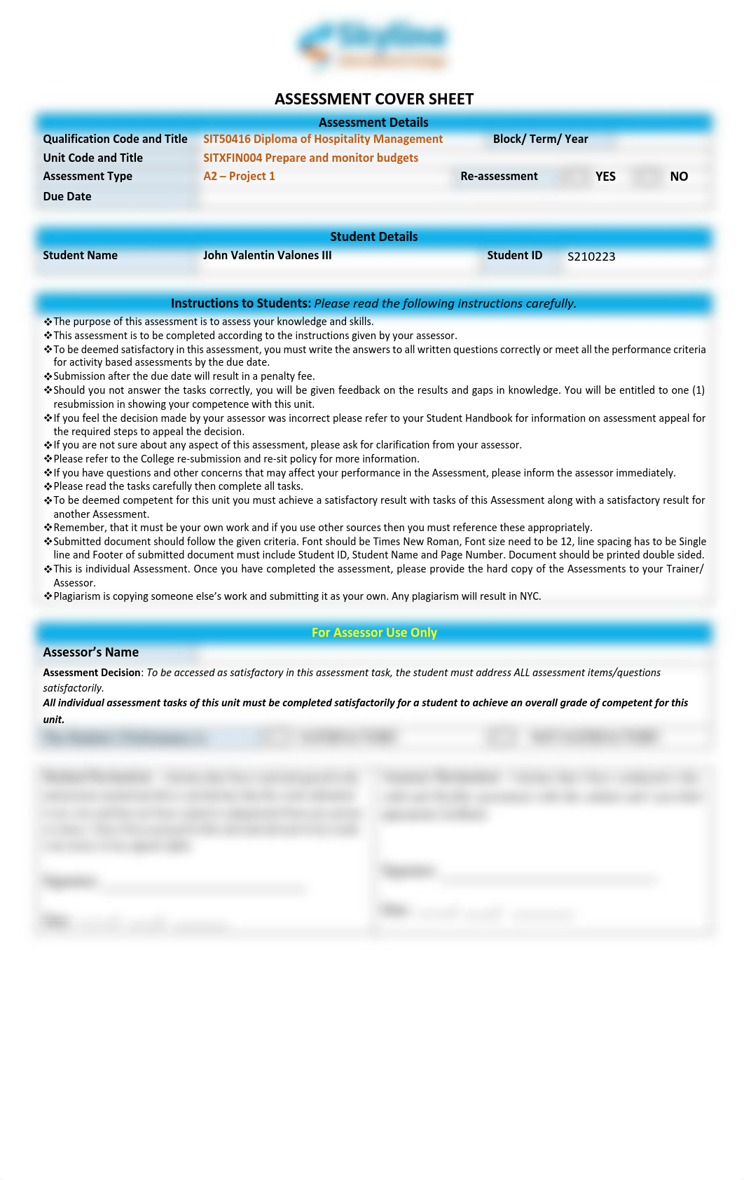 SITXFIN004_Assessment 2_Project 1.pdf_dhillj02yp6_page1