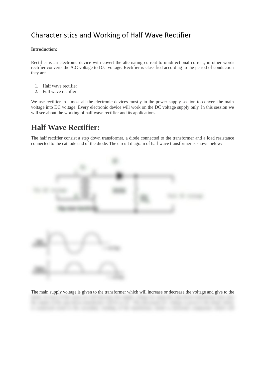 Characteristics and Working of Half Wave Rectifier.pdf_dhj3an31du9_page1