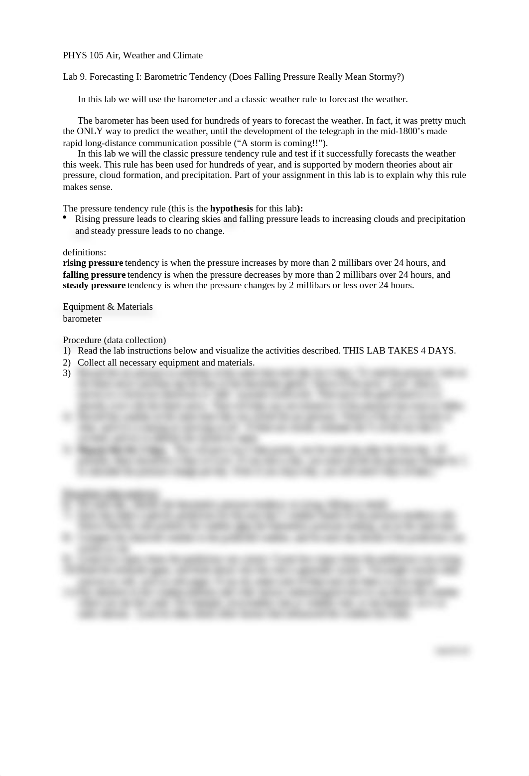 PHYS 105 F'18 Lab 9 Forecasting I - Barometric Tendency.docx_dhj6duj2kt7_page1