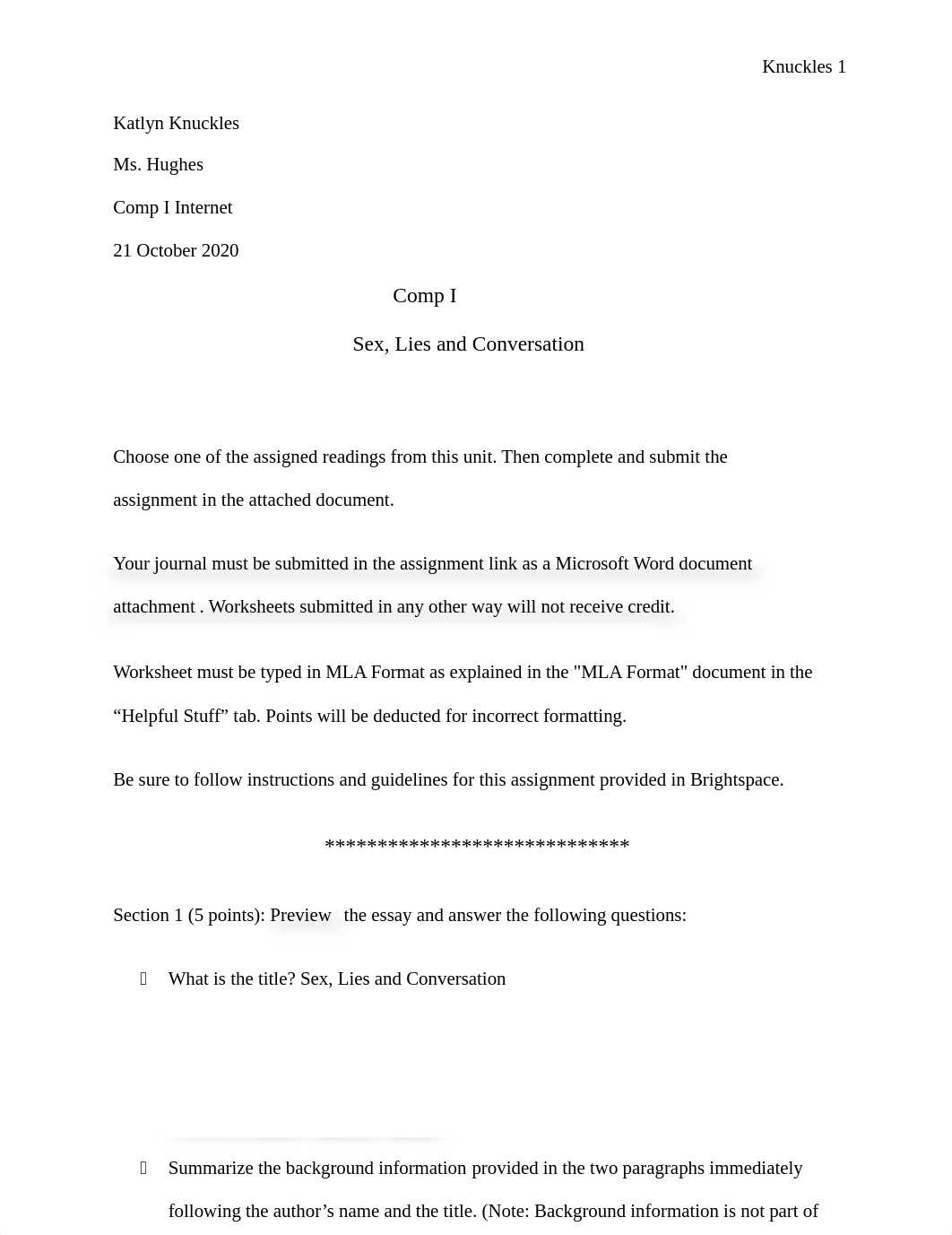 Sex, lies and Conversation Bonus Assignment Katlyn Knuckles (2).docx_dhjd4rc7li8_page1