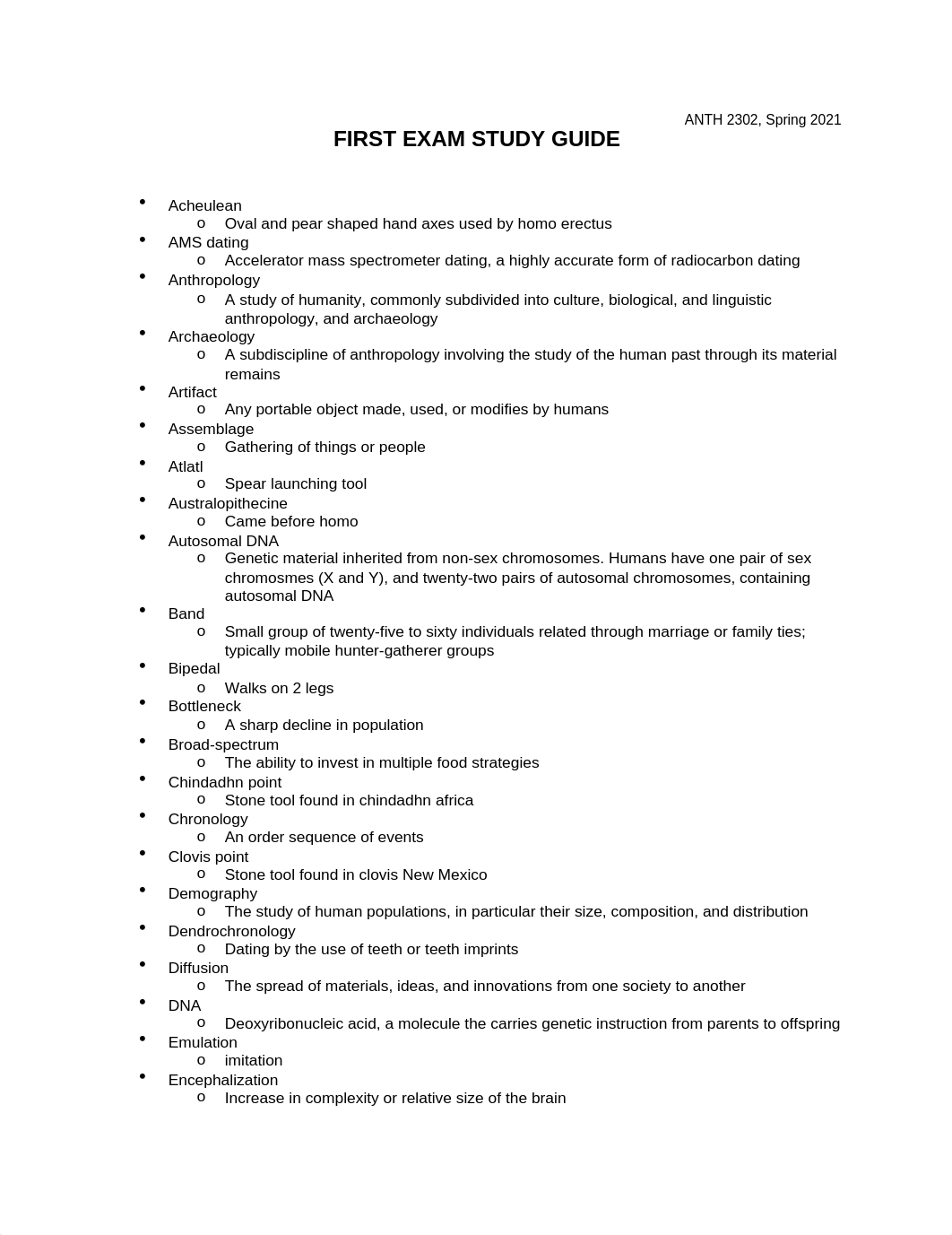 ANTH 2302 exam 1 study guide.docx_dhjjkn5m25s_page1