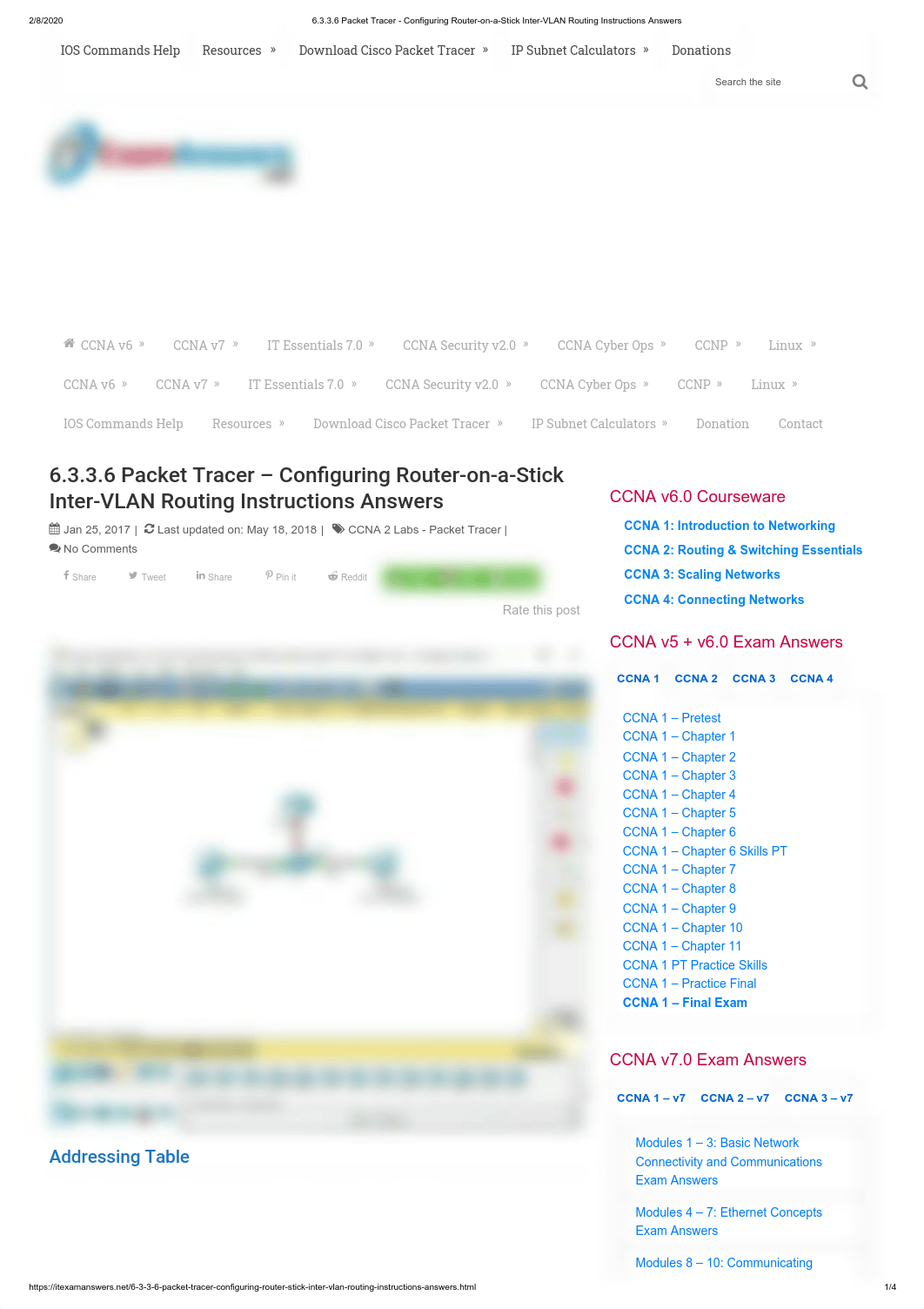 6.3.3.6 Packet Tracer - Configuring Router-on-a-Stick Inter-VLAN Routing Instructions Answers.pdf_dhjkbhtw5s7_page1