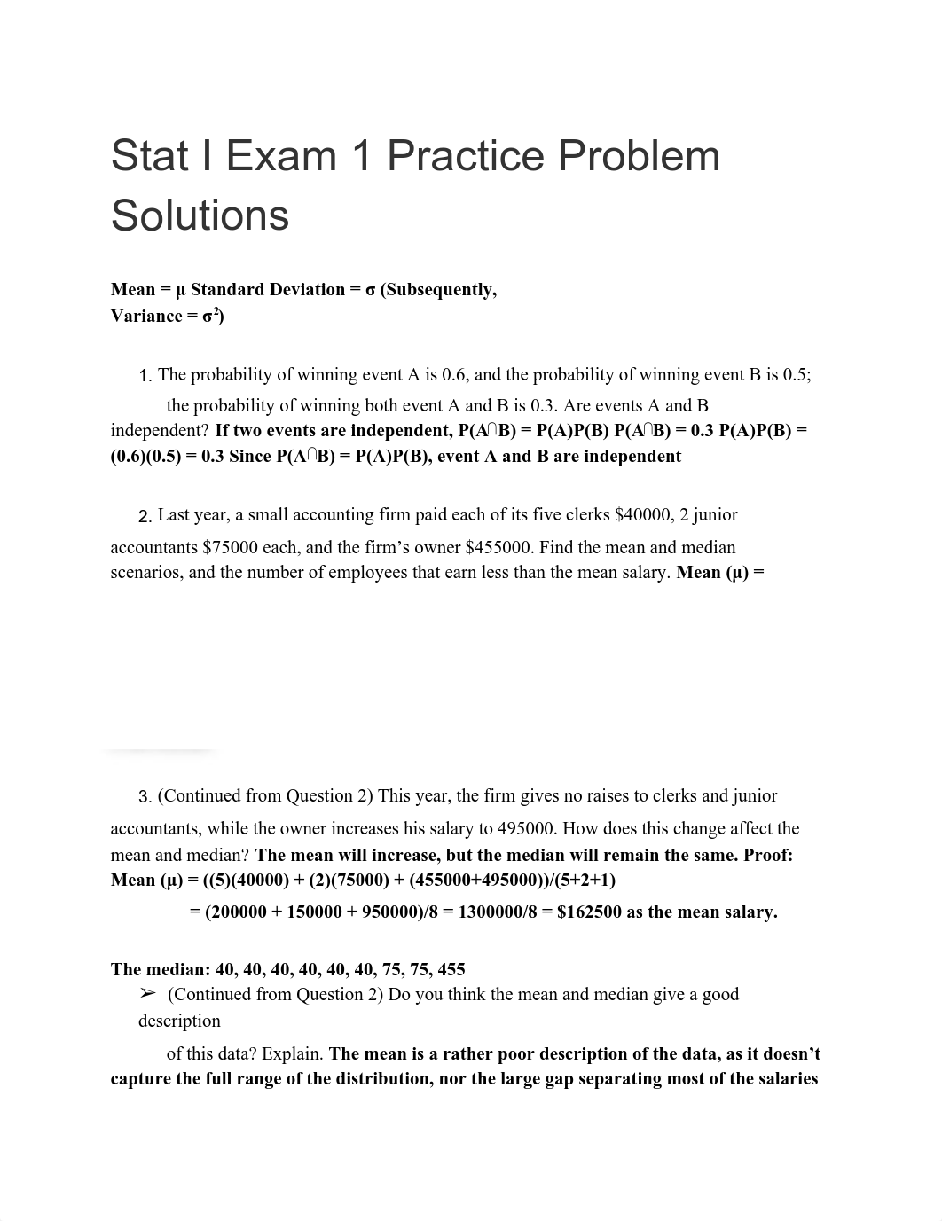 Stat I Exam 1 Practice Problem Solutions v2.pdf_dhjm9edwl1b_page1