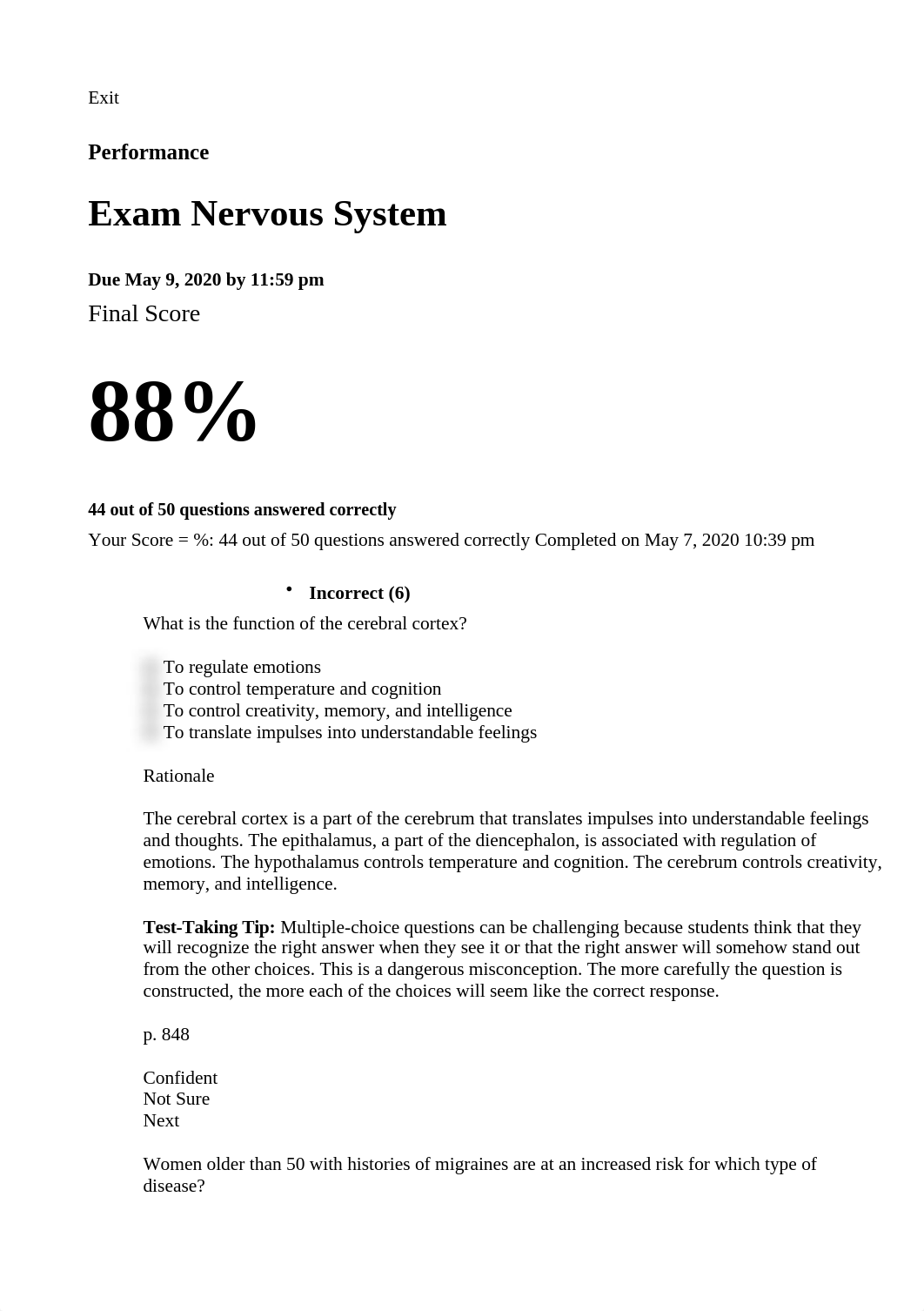 Elsevier Adaptive Quizzing - Quiz performance.html_dhk63bvo3zq_page1